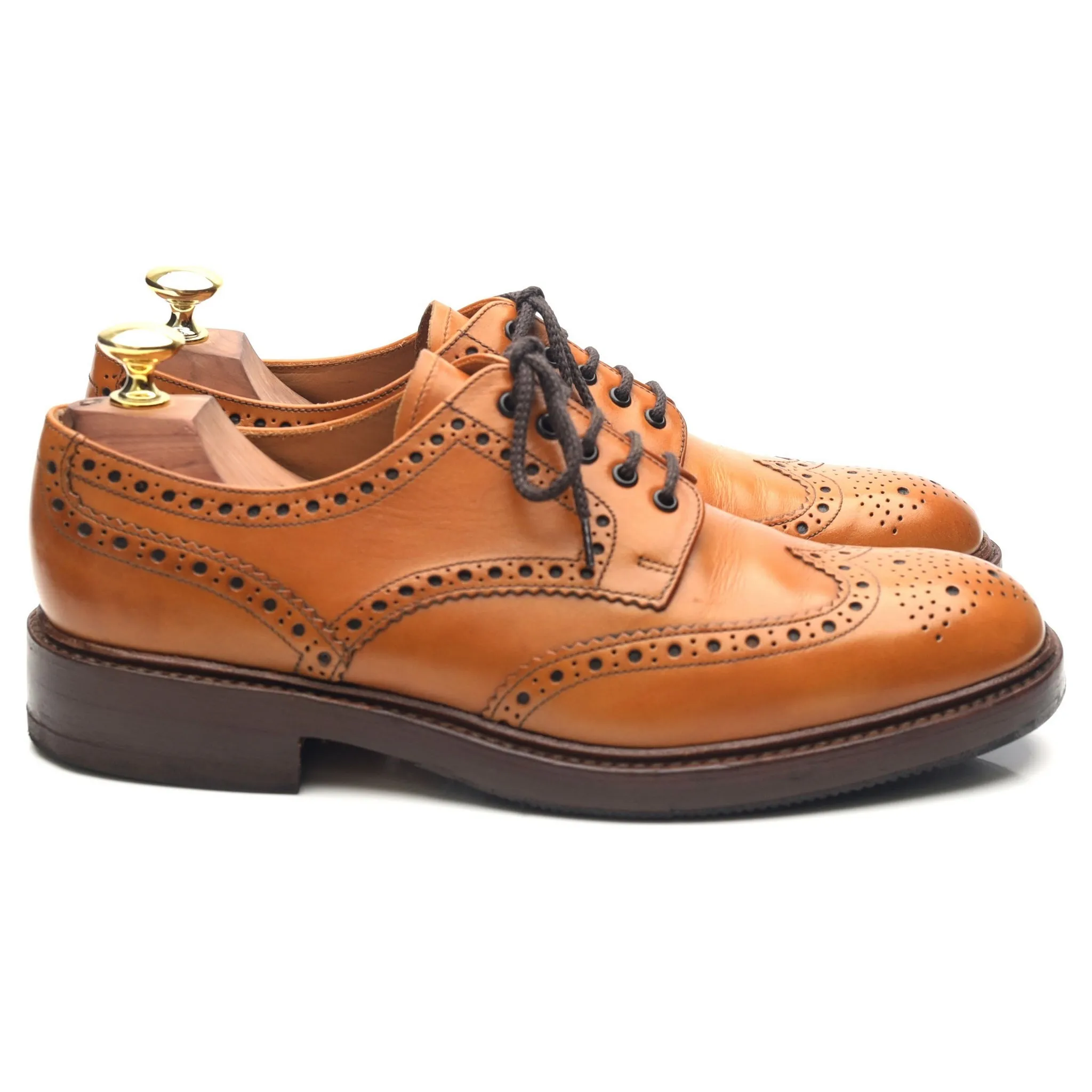 1880 'Chester 2' Tan Brown Leather Derby Brogues UK 7 F