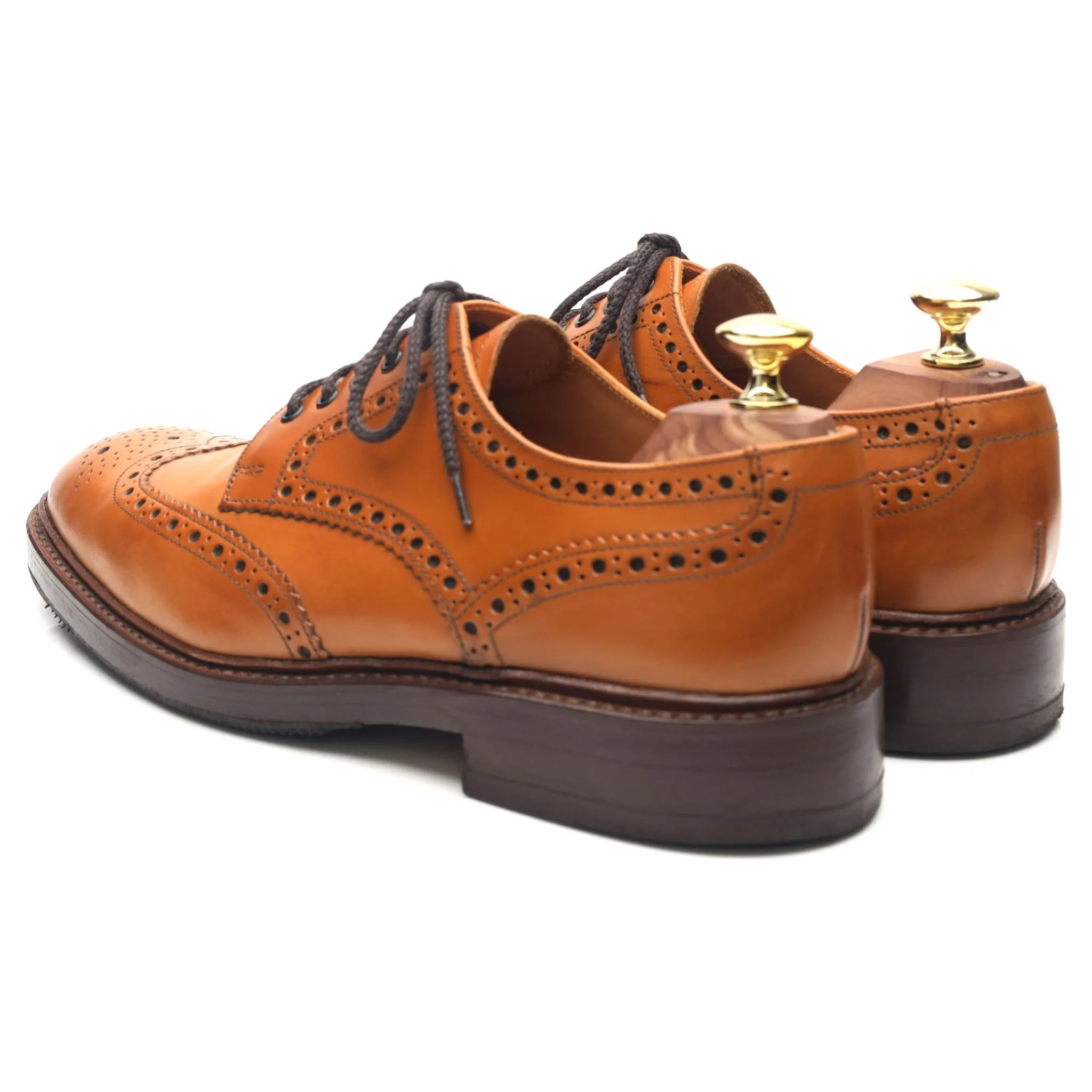 1880 'Chester 2' Tan Brown Leather Derby Brogues UK 7 F