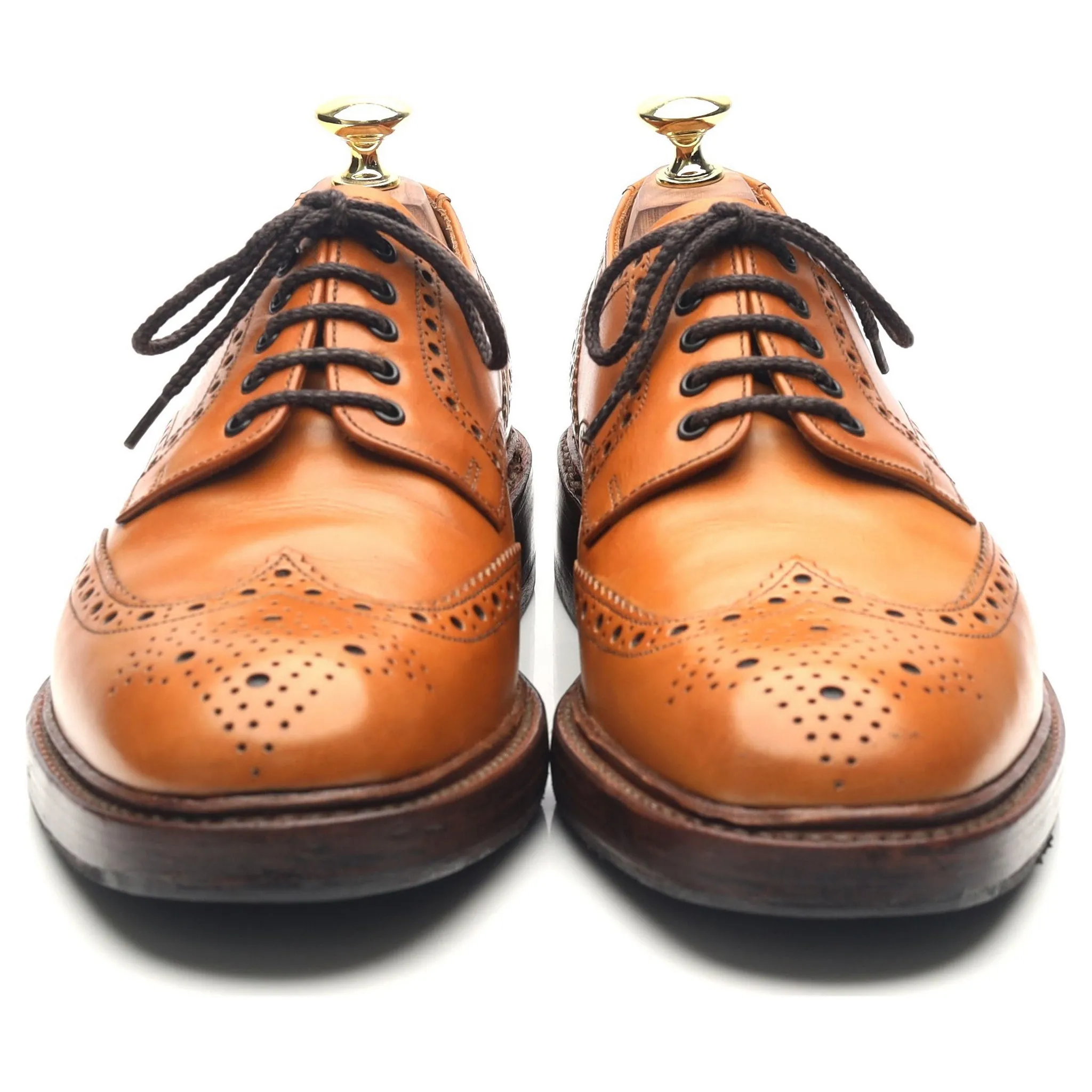 1880 'Chester 2' Tan Brown Leather Derby Brogues UK 7 F