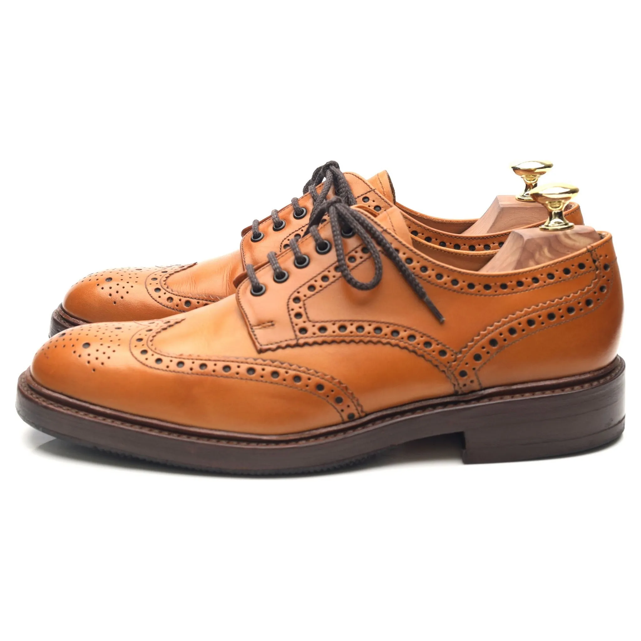 1880 'Chester 2' Tan Brown Leather Derby Brogues UK 7 F