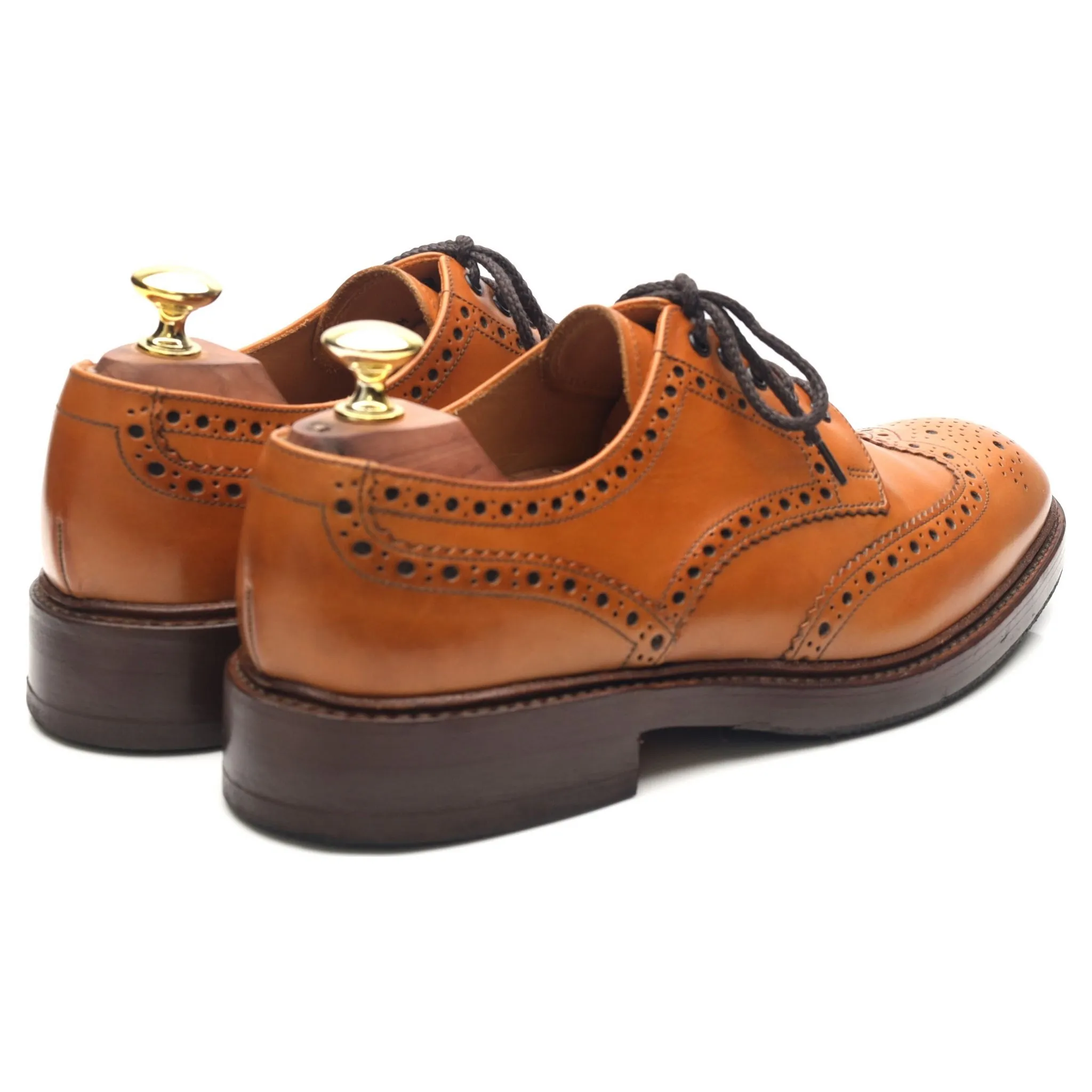 1880 'Chester 2' Tan Brown Leather Derby Brogues UK 7 F