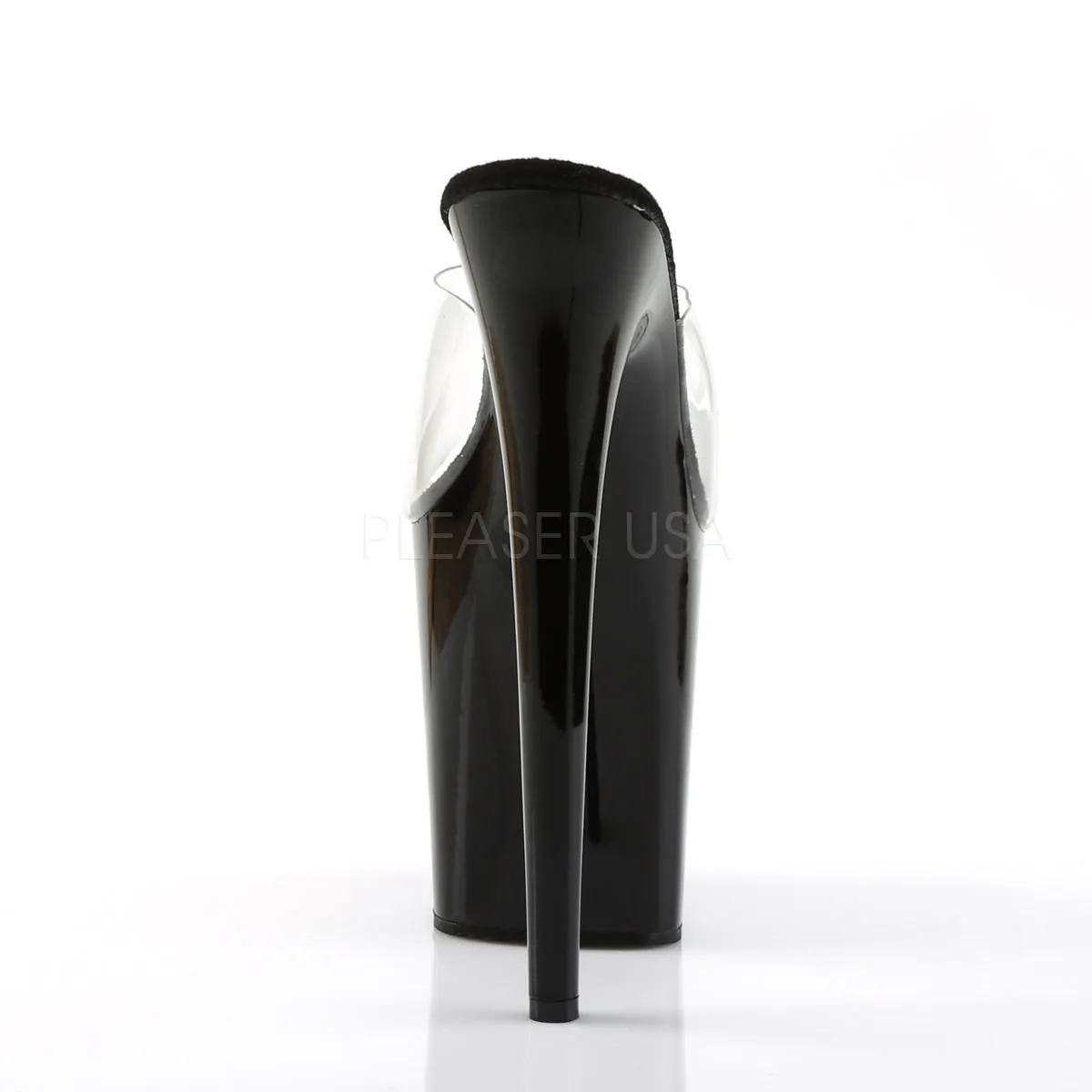 8 Inch Heel FLAMINGO-801 Clear-Black
