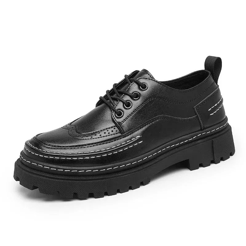 Aidase Brogues Men's Black Business Leather Shoes Man Loafers Comfortable Summer Sneakers Brand Moccasin Breathable Casual Shoes