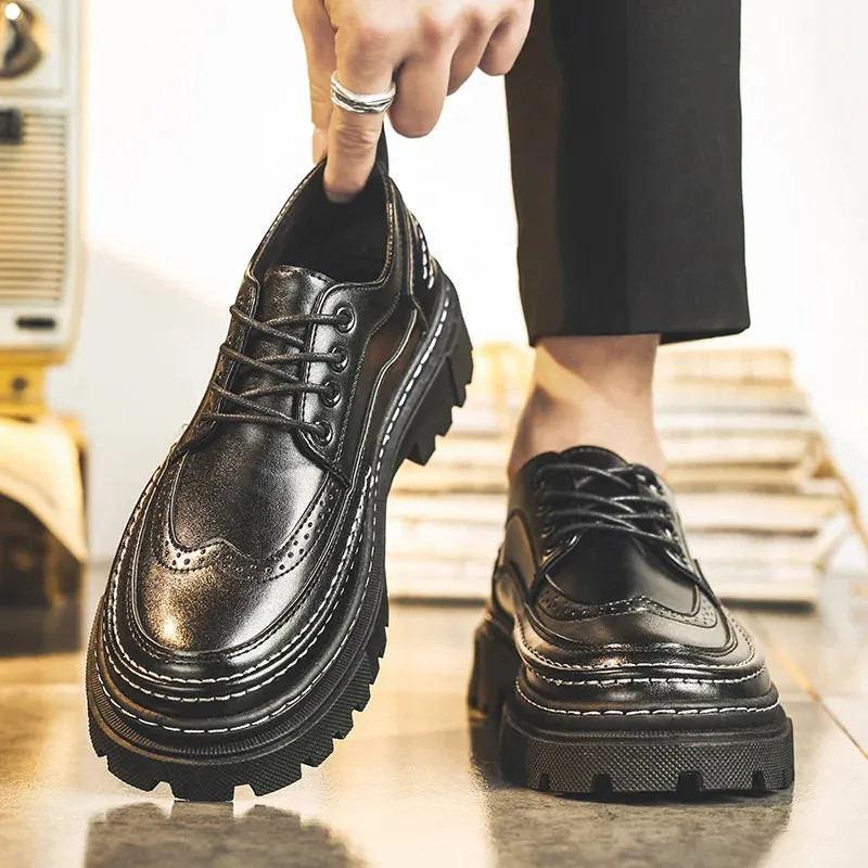Aidase Brogues Men's Black Business Leather Shoes Man Loafers Comfortable Summer Sneakers Brand Moccasin Breathable Casual Shoes