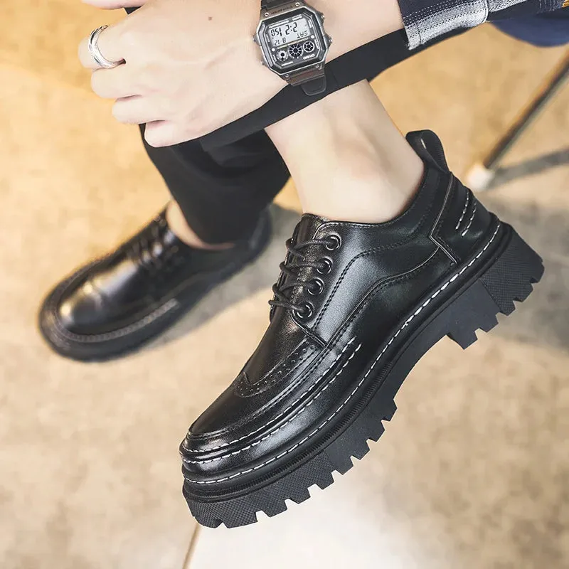 Aidase Brogues Men's Black Business Leather Shoes Man Loafers Comfortable Summer Sneakers Brand Moccasin Breathable Casual Shoes