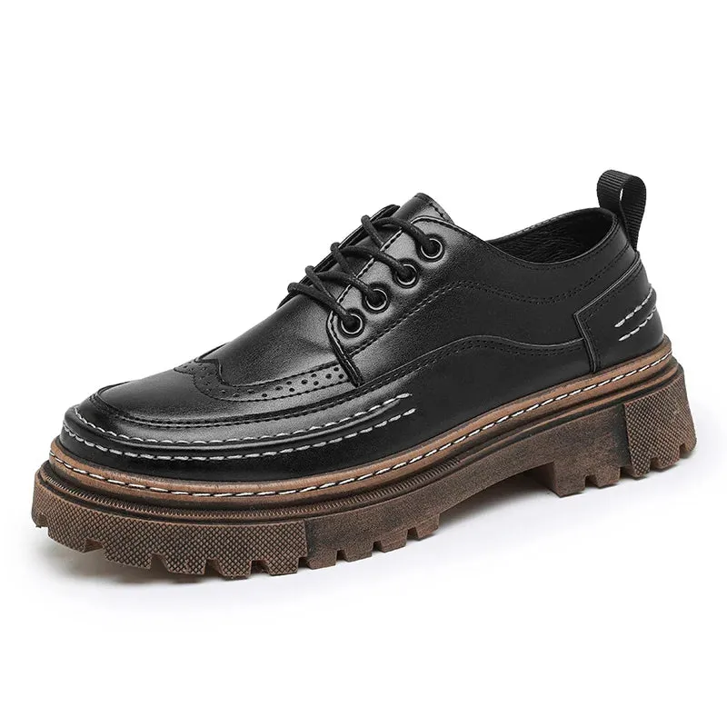 Aidase Brogues Men's Black Business Leather Shoes Man Loafers Comfortable Summer Sneakers Brand Moccasin Breathable Casual Shoes