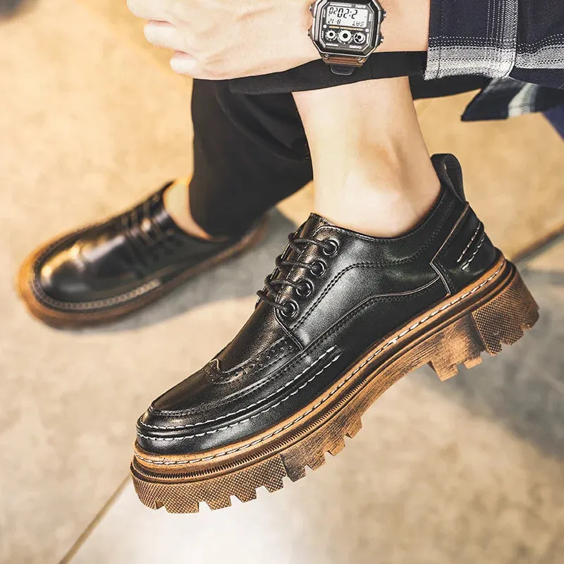 Aidase Brogues Men's Black Business Leather Shoes Man Loafers Comfortable Summer Sneakers Brand Moccasin Breathable Casual Shoes