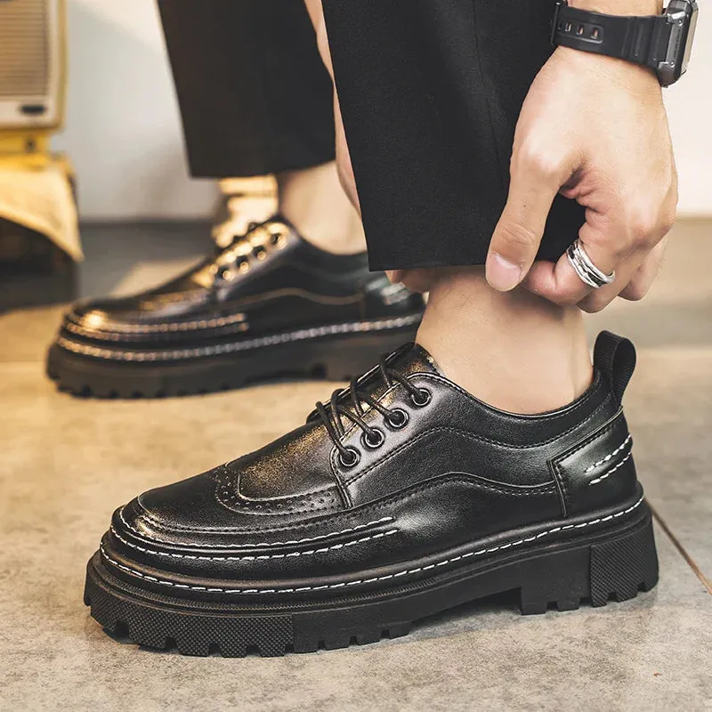 Aidase Brogues Men's Black Business Leather Shoes Man Loafers Comfortable Summer Sneakers Brand Moccasin Breathable Casual Shoes