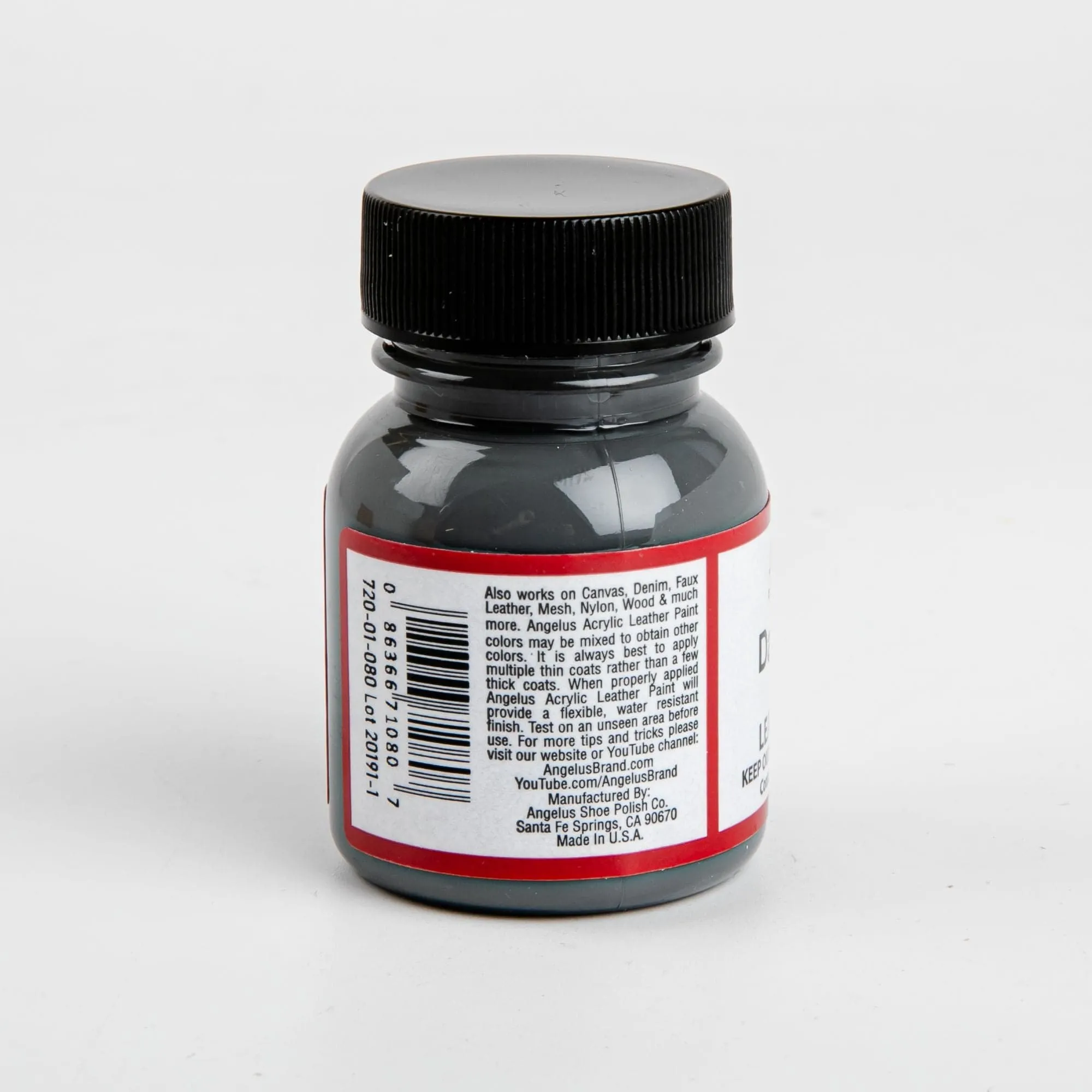 Angelus Acrylic Paint Dark Grey #080 29Ml Use On Leather, Vinyl Or Fabric