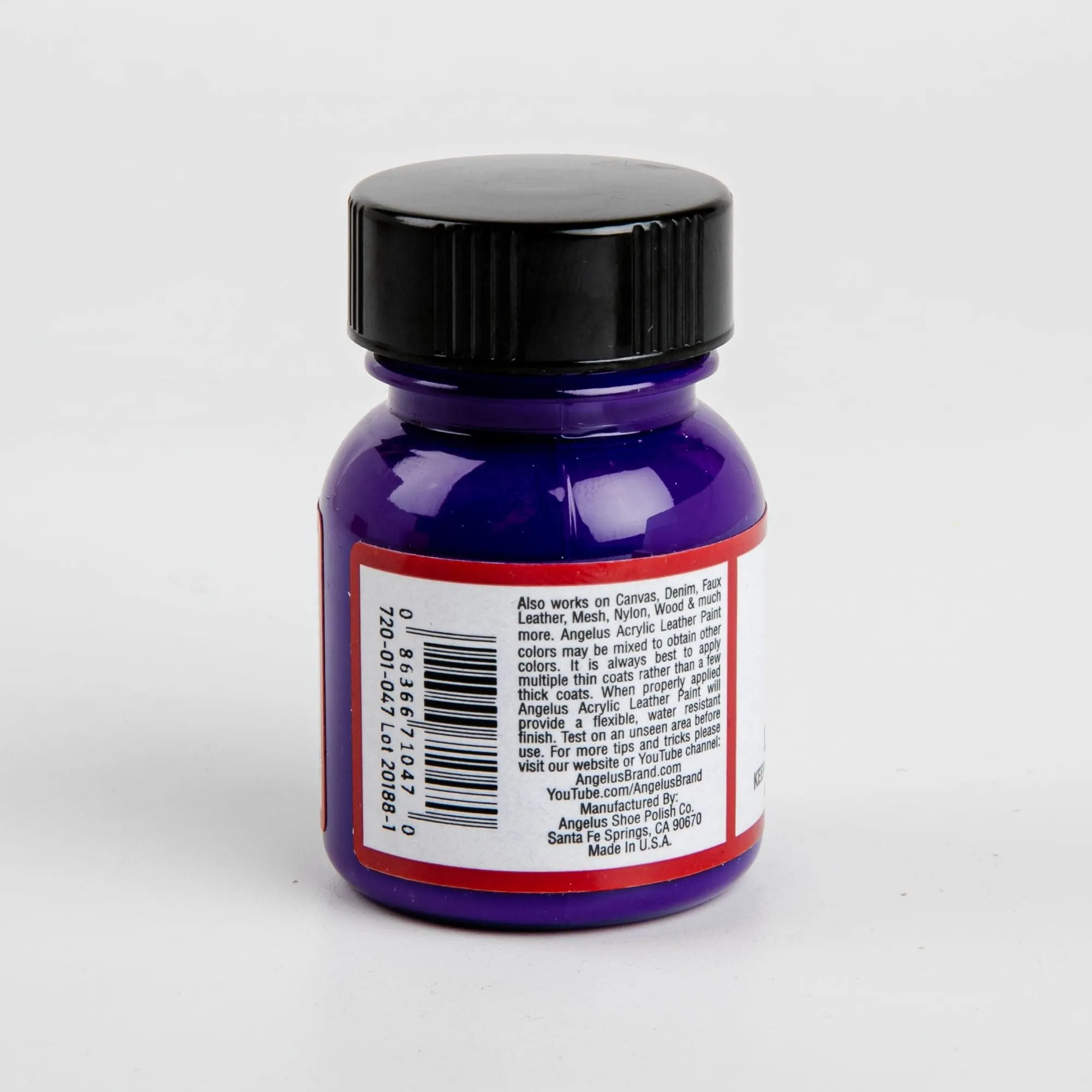 Angelus Acrylic Paint Purple #047 29Ml Use On Leather, Vinyl Or Fabric