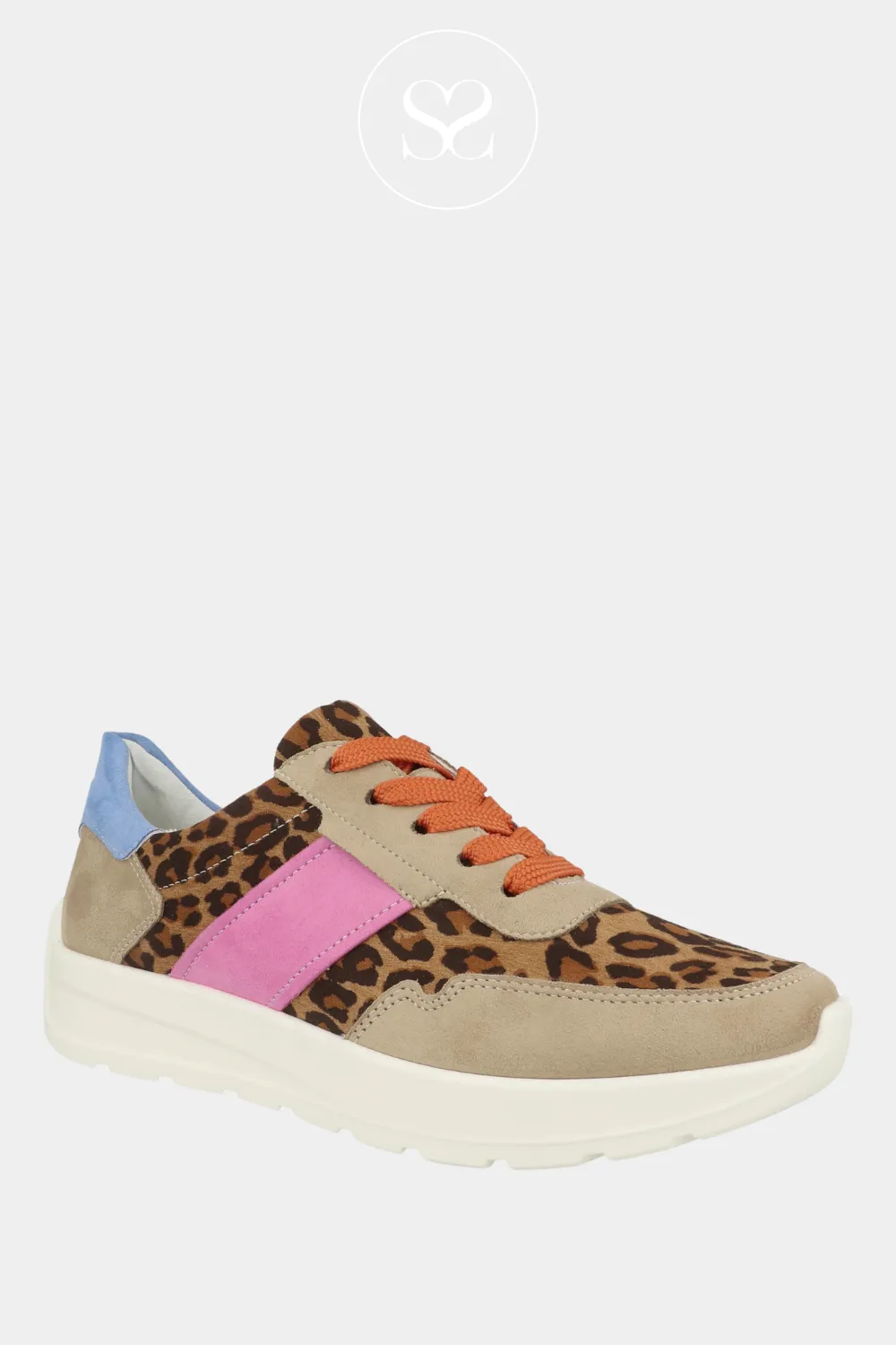 ARA 12-25116 LEOPARD SUEDE WEDGE TRAINERS