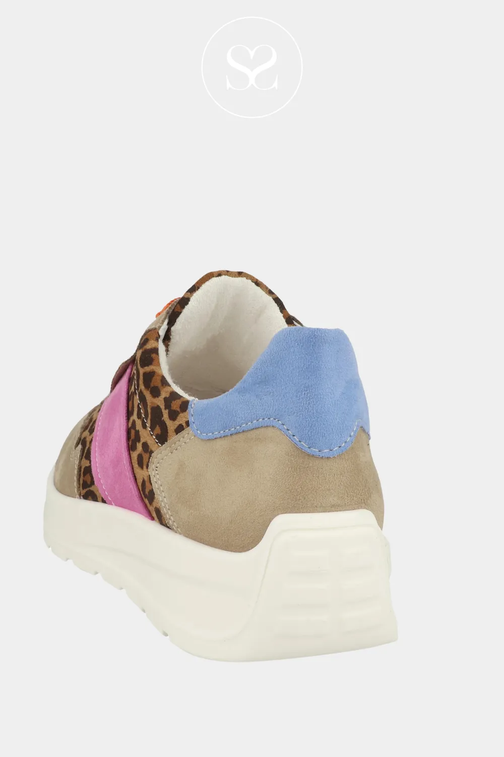 ARA 12-25116 LEOPARD SUEDE WEDGE TRAINERS