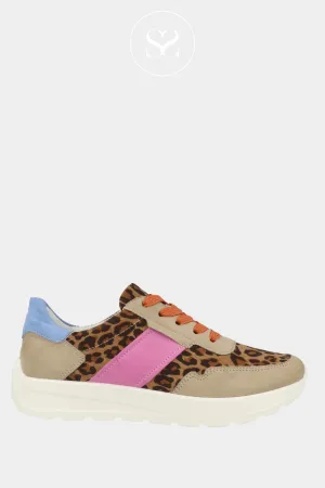 ARA 12-25116 LEOPARD SUEDE WEDGE TRAINERS