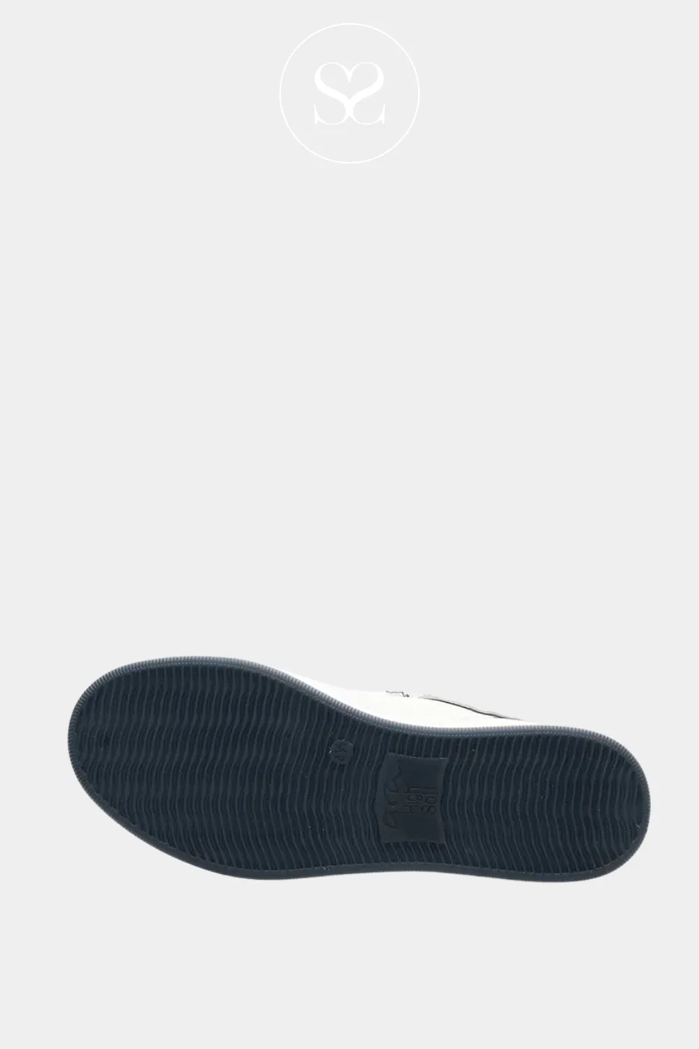 ARA 12-50006 WHITE AND NAVY LEATHER TRAINERS