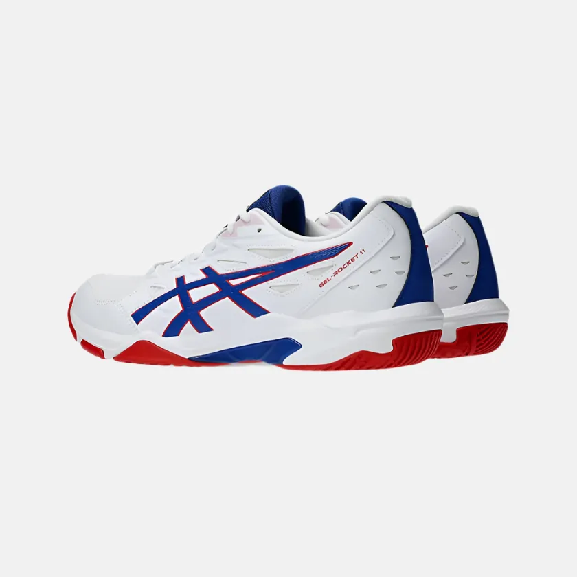 Asics Gel Rocket 11 Men's Badminton Shoes -White/Asics Blue