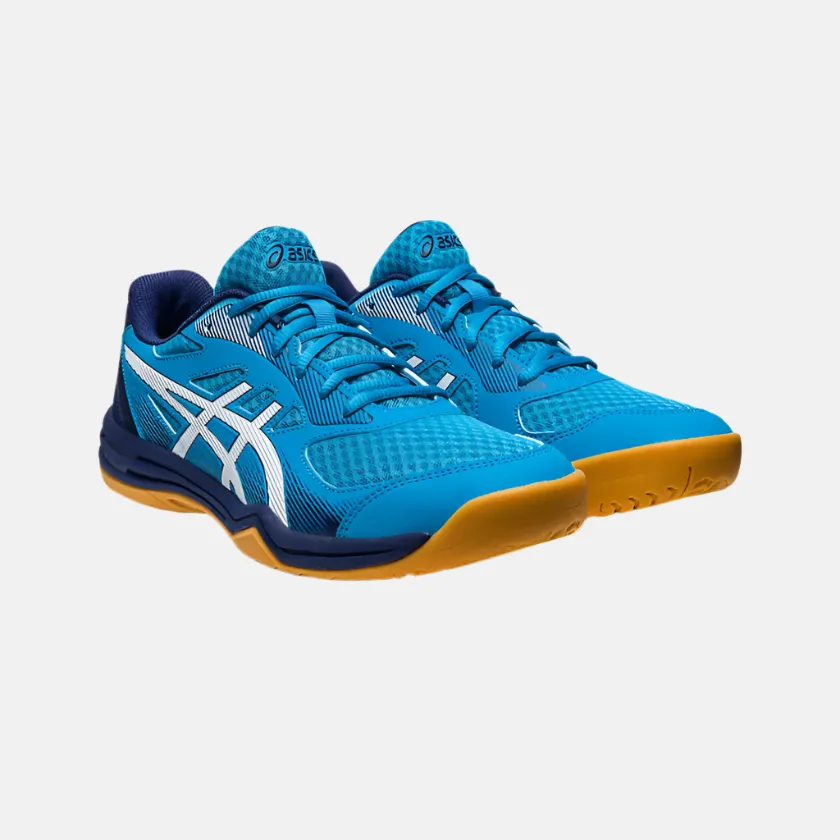 Asics Upcourt 5 Men's Badminton Shoes - ISLAND BLUE/WHITE