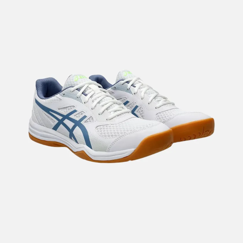 Asics Upcourt 5 Men's Badminton Shoes -White/Denim Blue