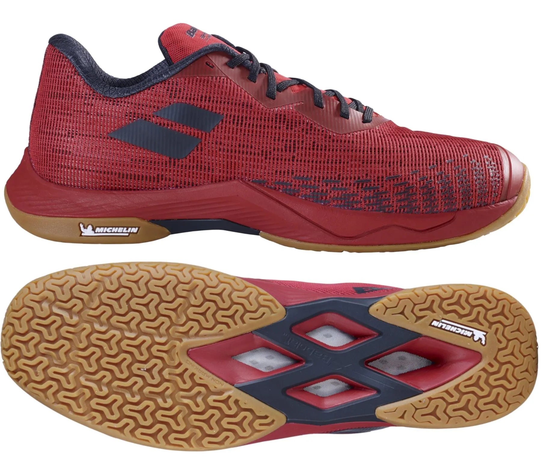 Babolat Shadow Spirit 2 Mens Badminton Shoes - Black / Poppy Red