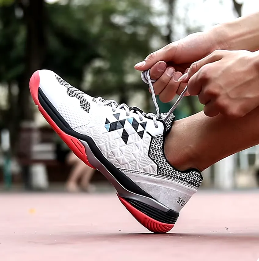 Badminton Value Shoes - Unisex - White/Red - Medaron