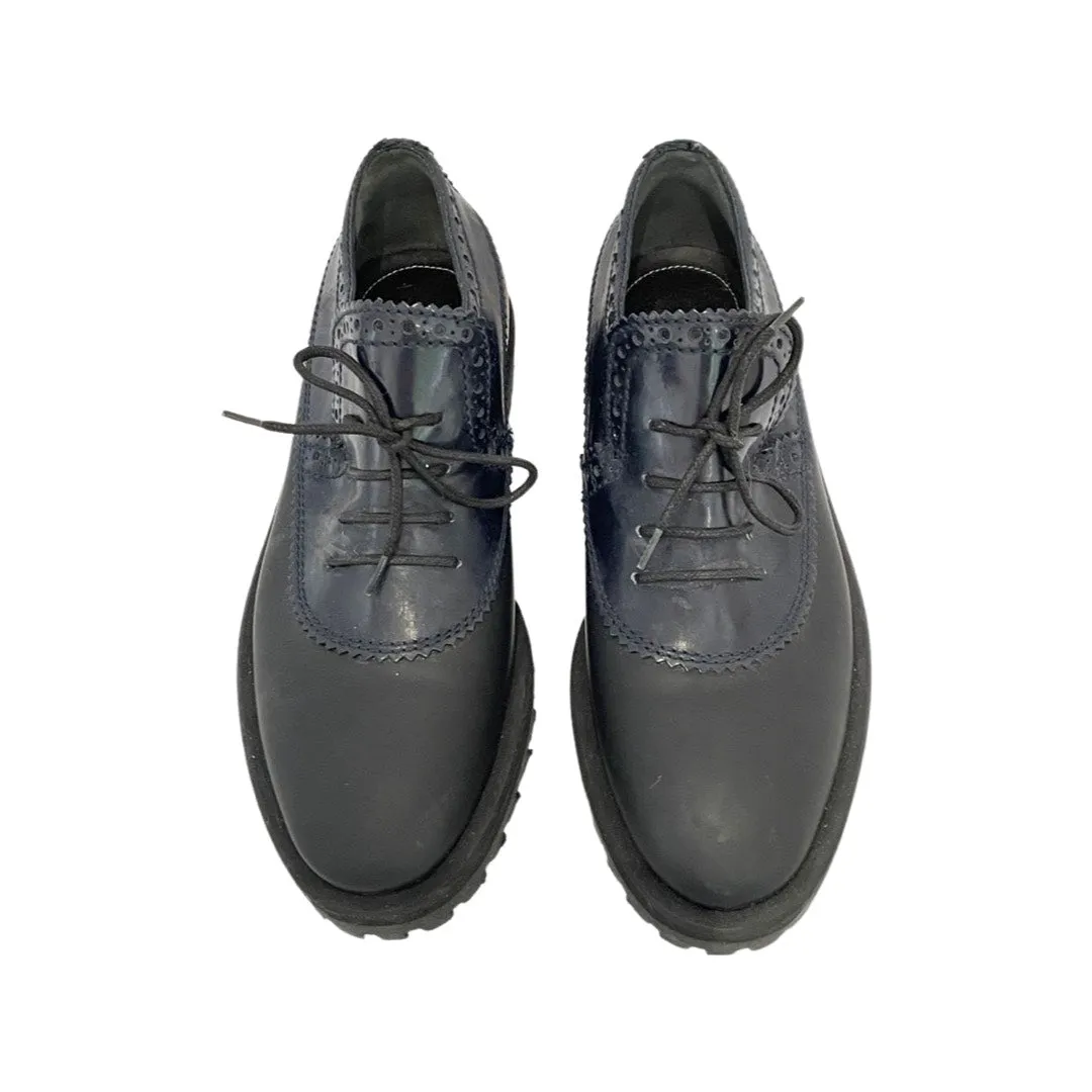 BALENCIAGA navy Oxford brogues