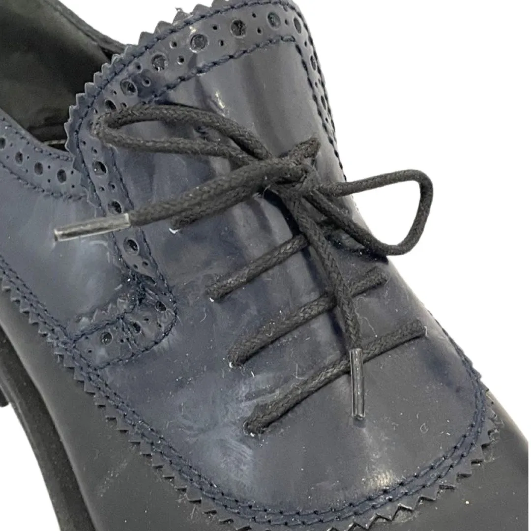 BALENCIAGA navy Oxford brogues
