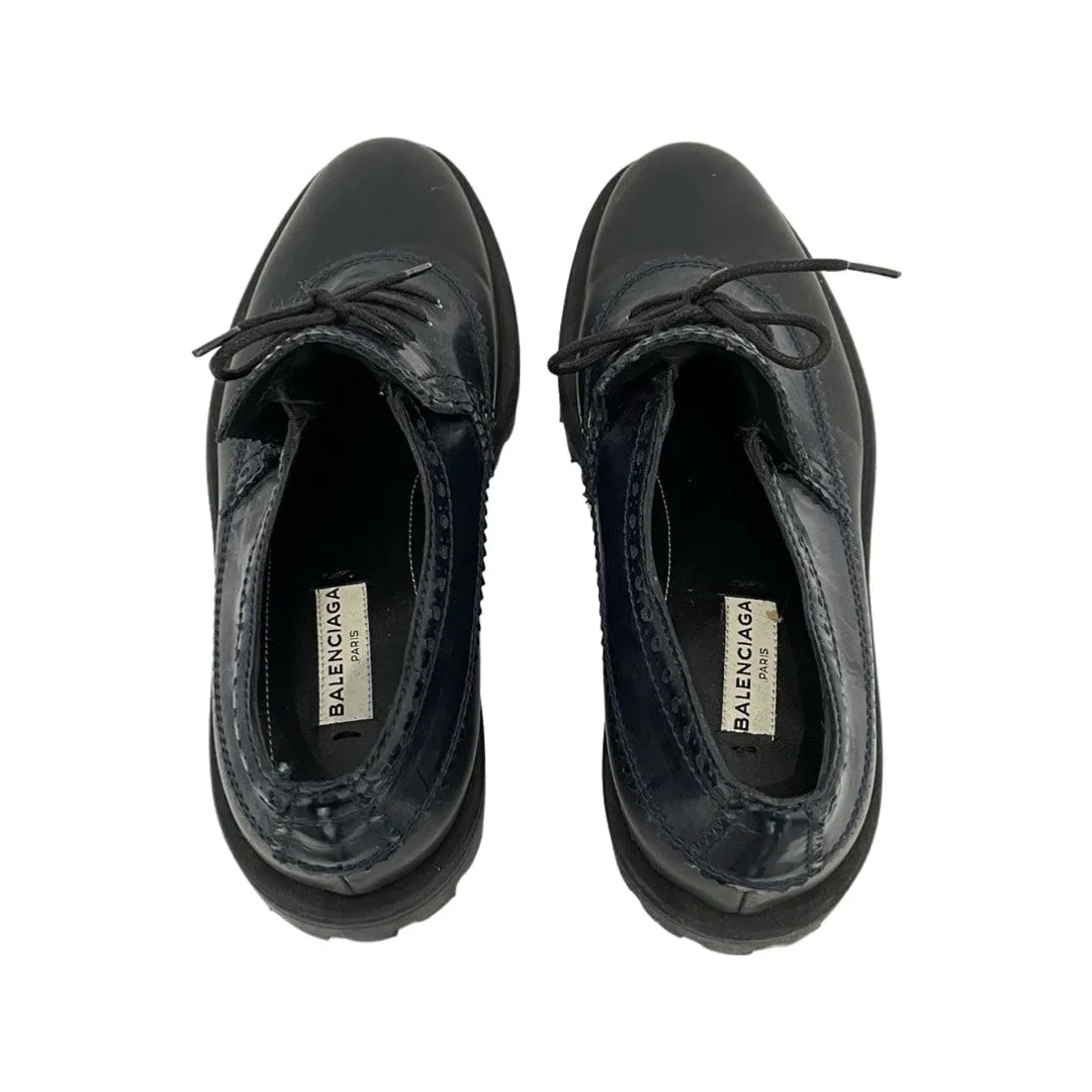 BALENCIAGA navy Oxford brogues