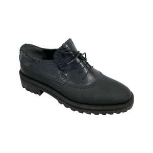 BALENCIAGA navy Oxford brogues