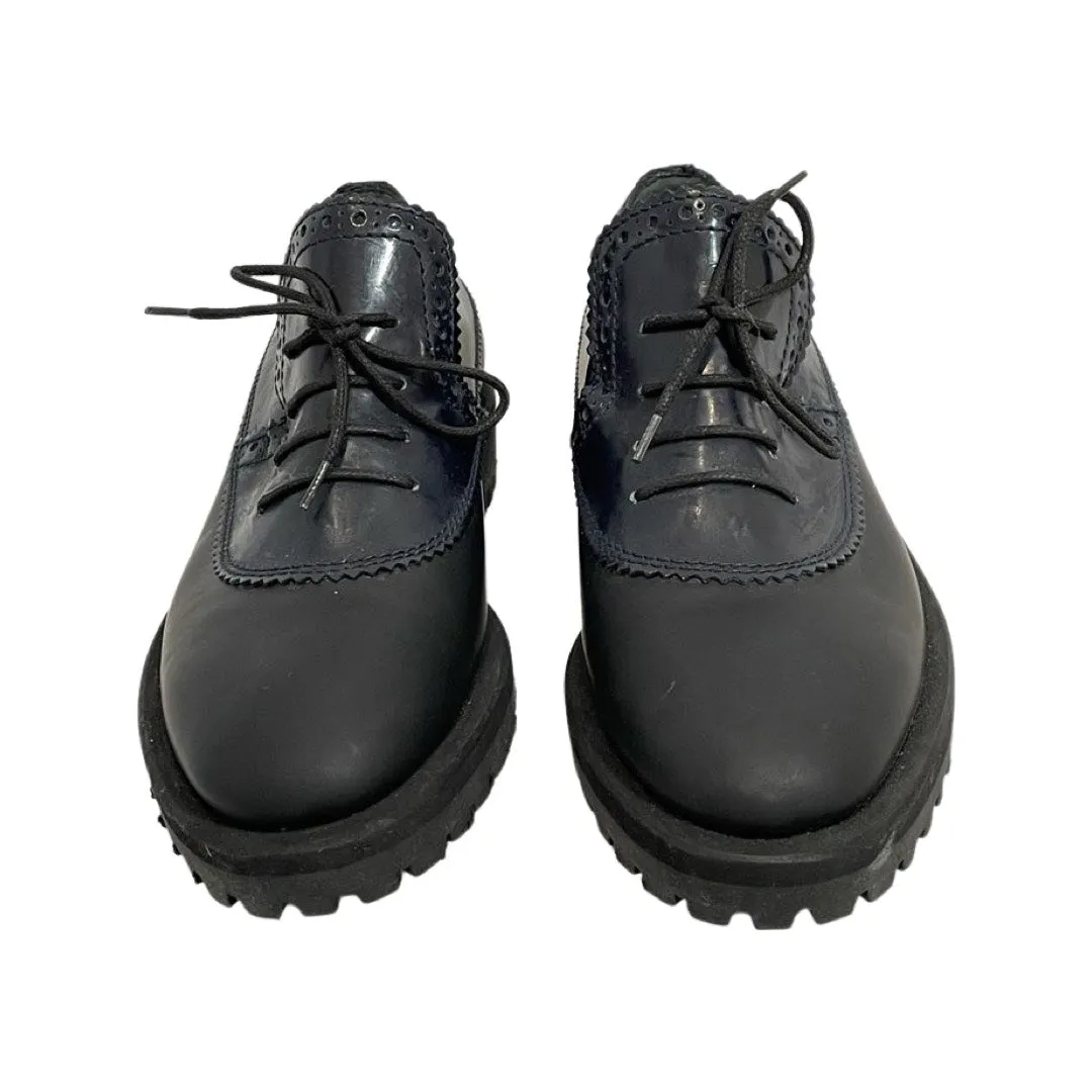 BALENCIAGA navy Oxford brogues
