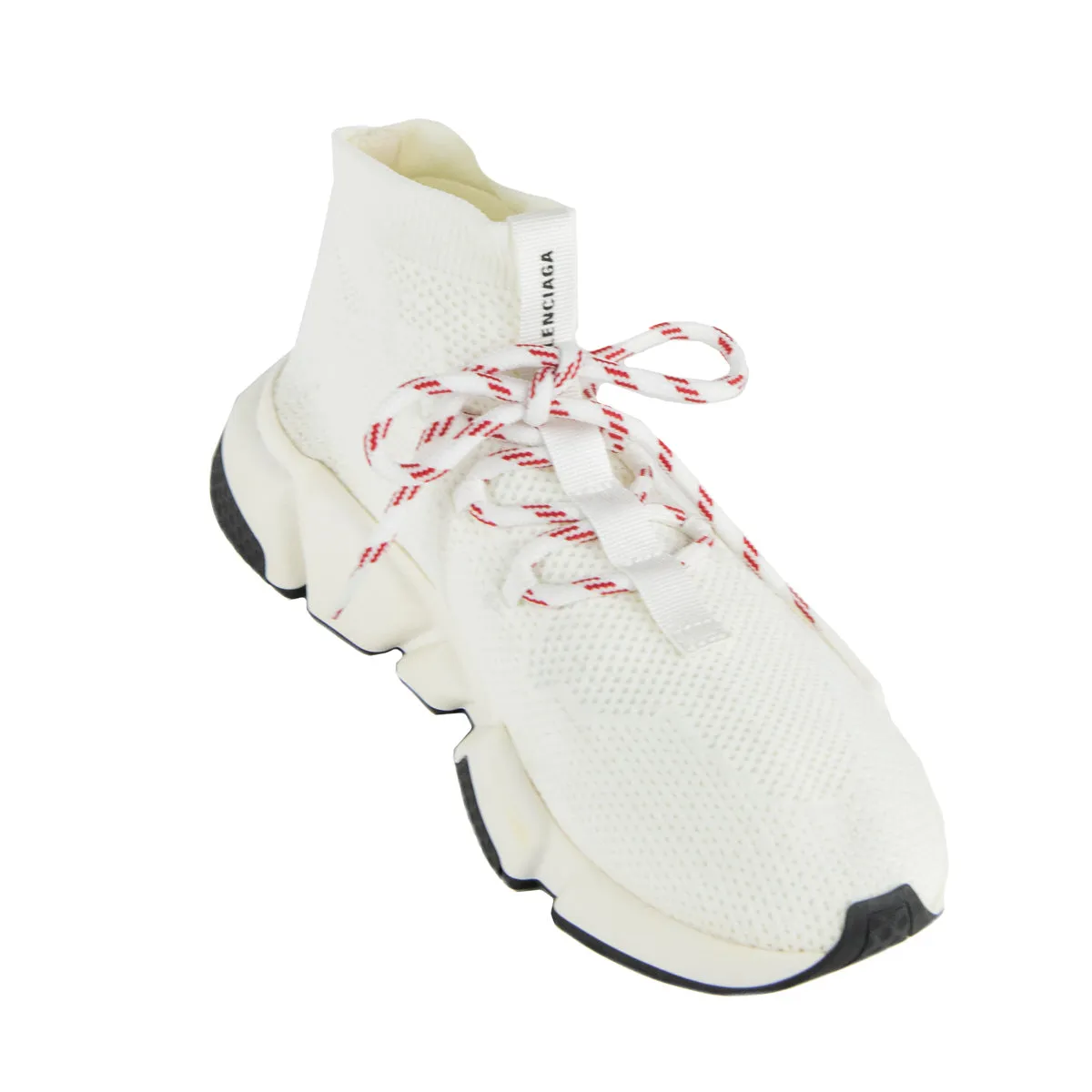 Balenciaga White Lace Up Speed Trainer Sock Sneakers Size US 9 | EU 39