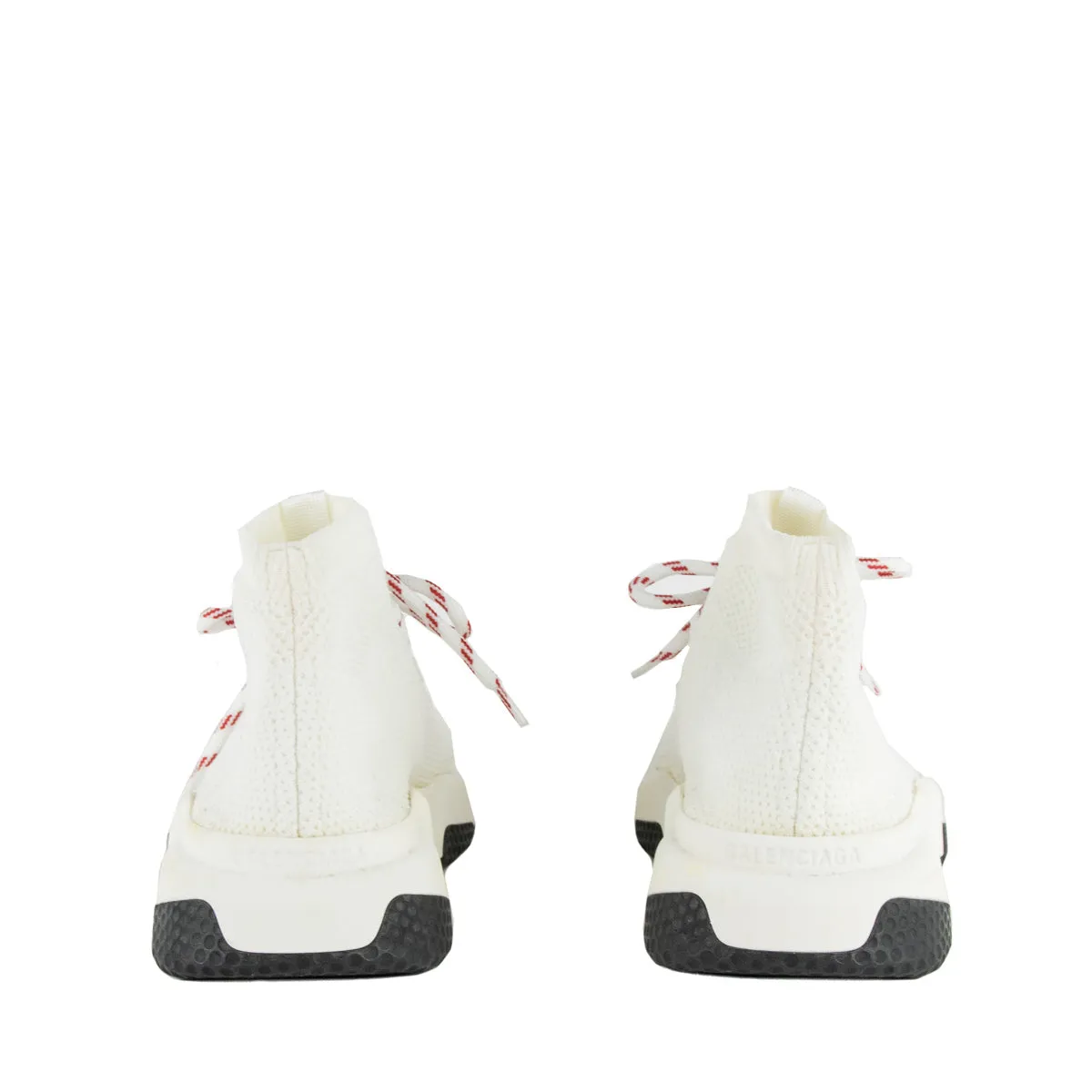 Balenciaga White Lace Up Speed Trainer Sock Sneakers Size US 9 | EU 39