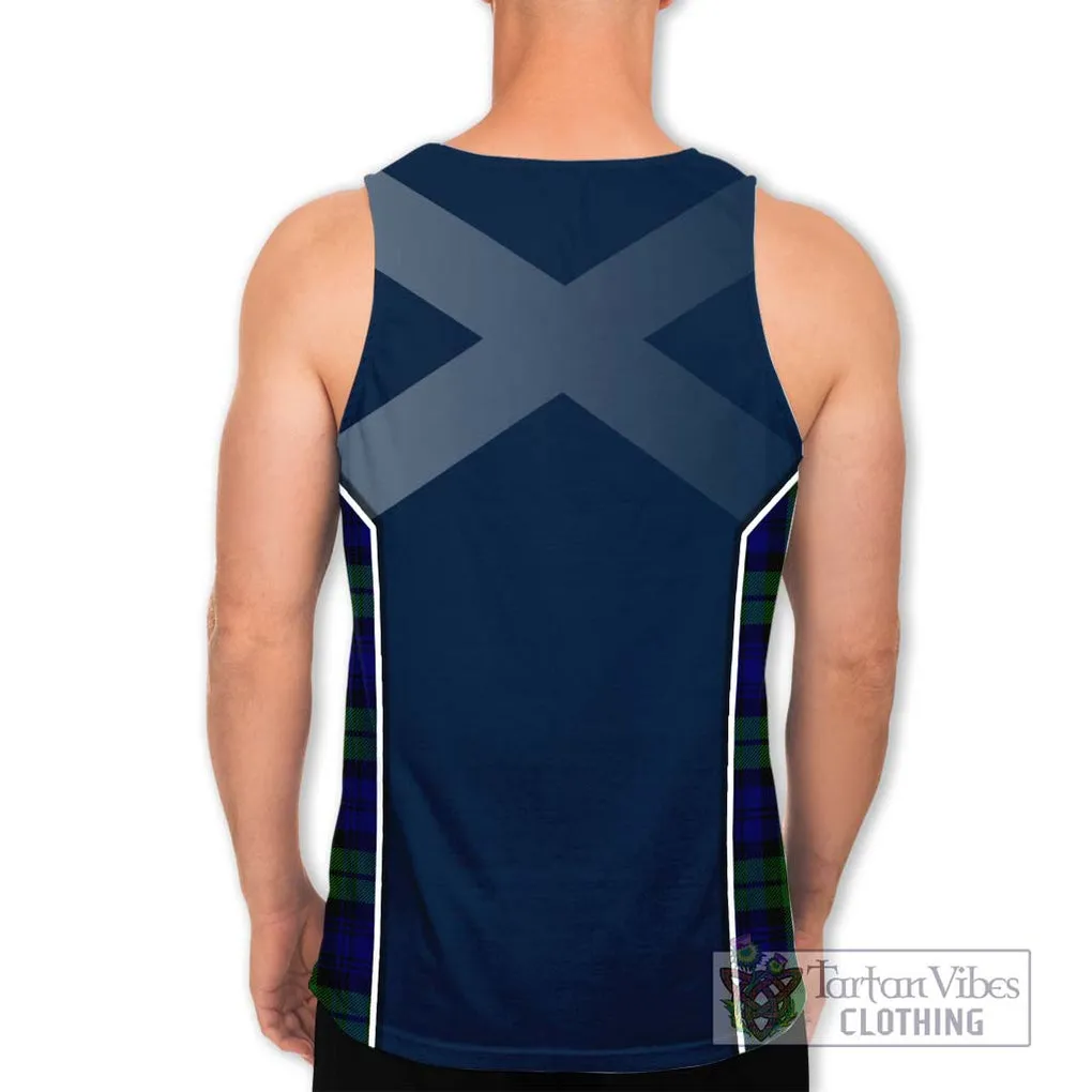 Bannatyne Tartan Men's Tank Top with Family Crest and Lion Rampant Vibes Sport Style
