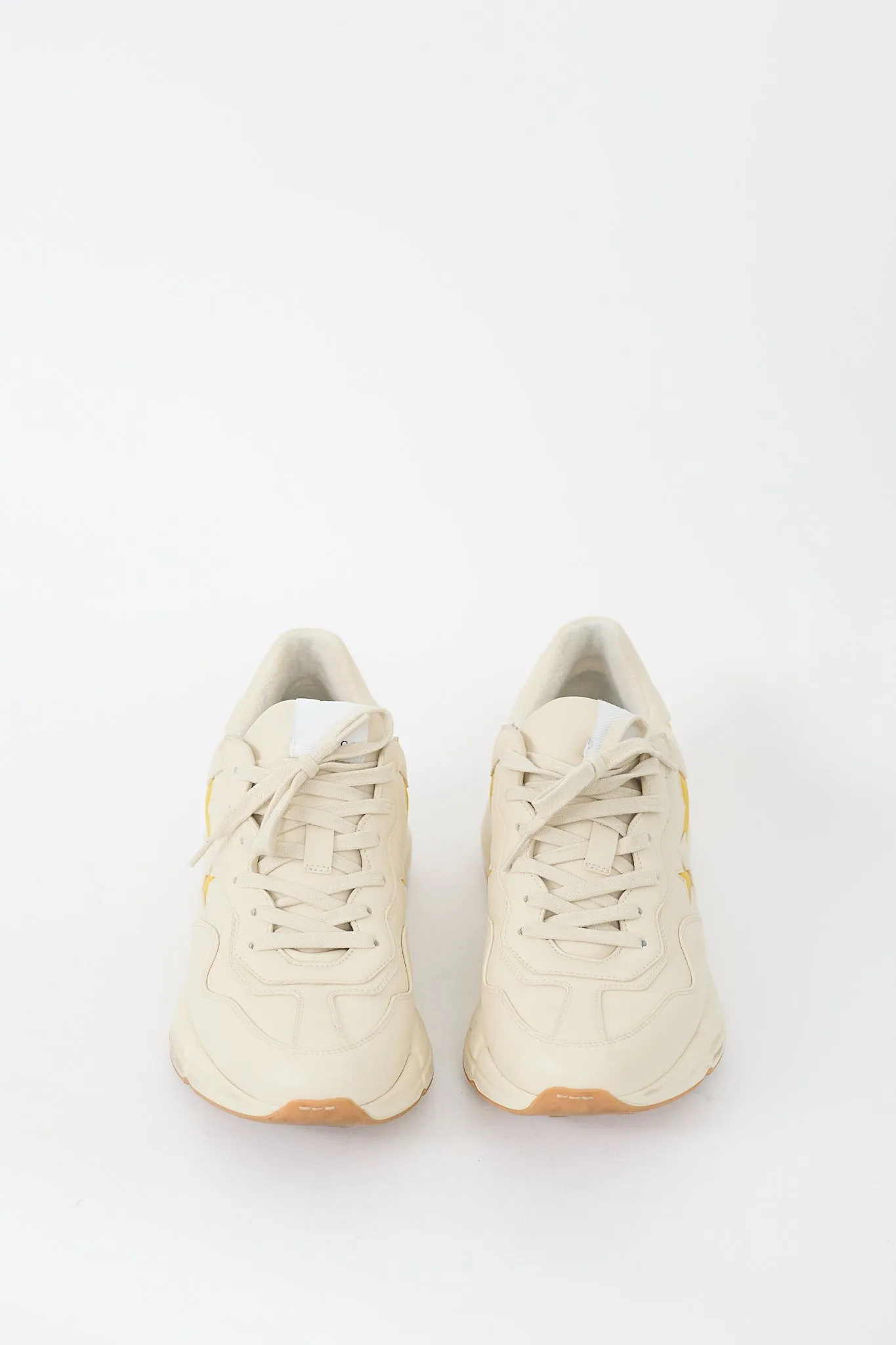 Beige & Yellow Leather Rhyton Star Sneaker