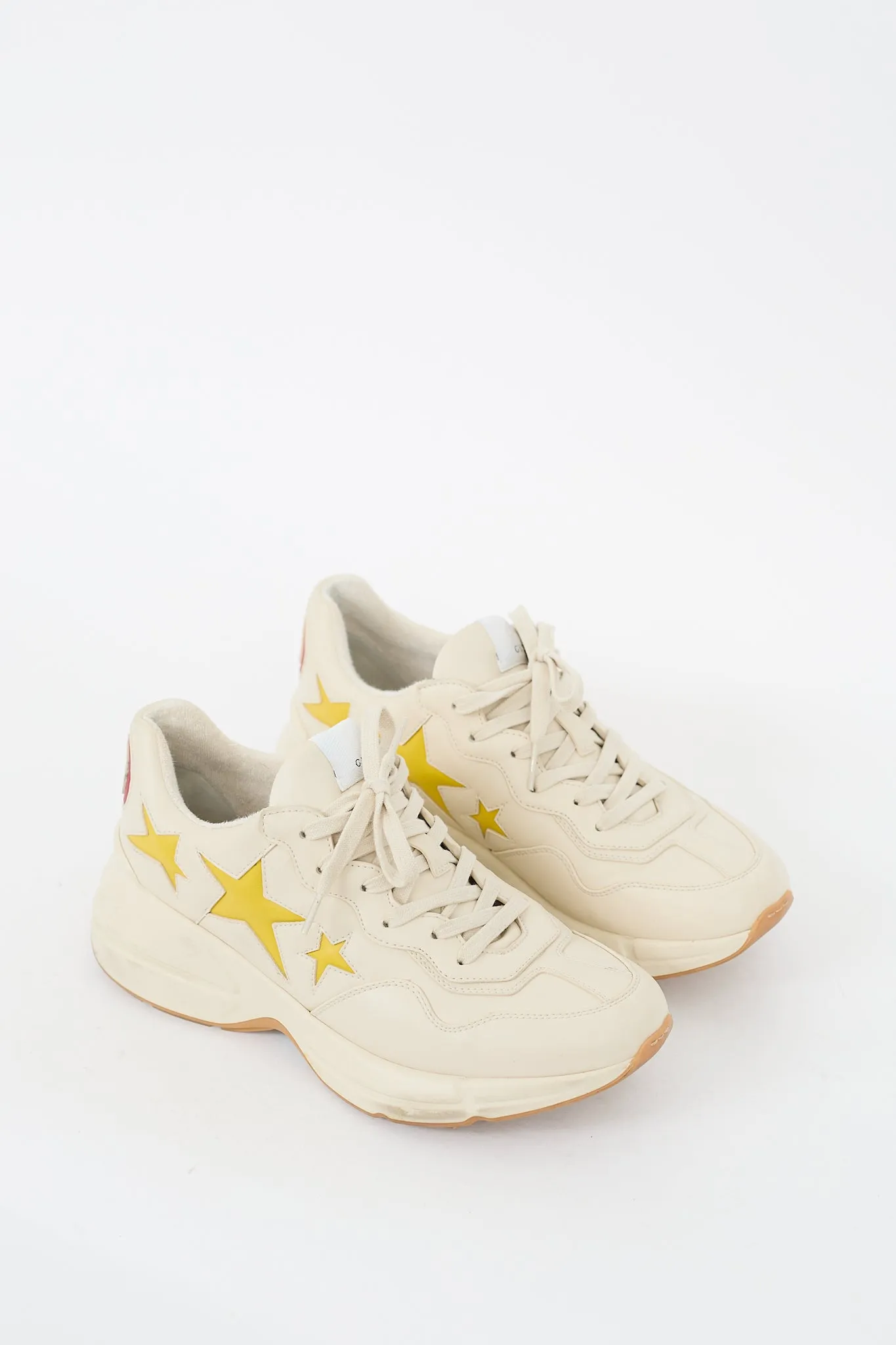Beige & Yellow Leather Rhyton Star Sneaker