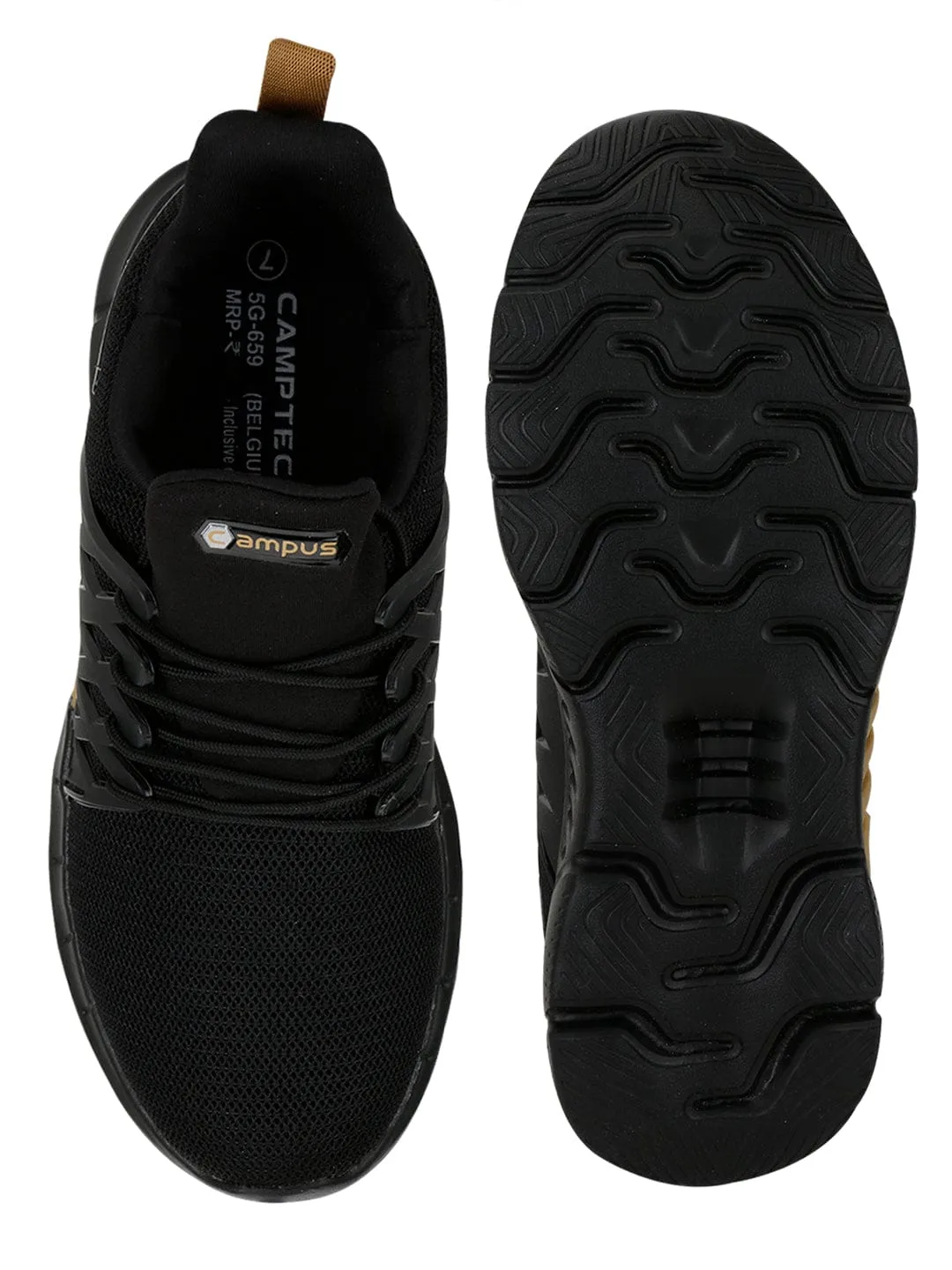 BELGIUM Black Men's Running Shoes