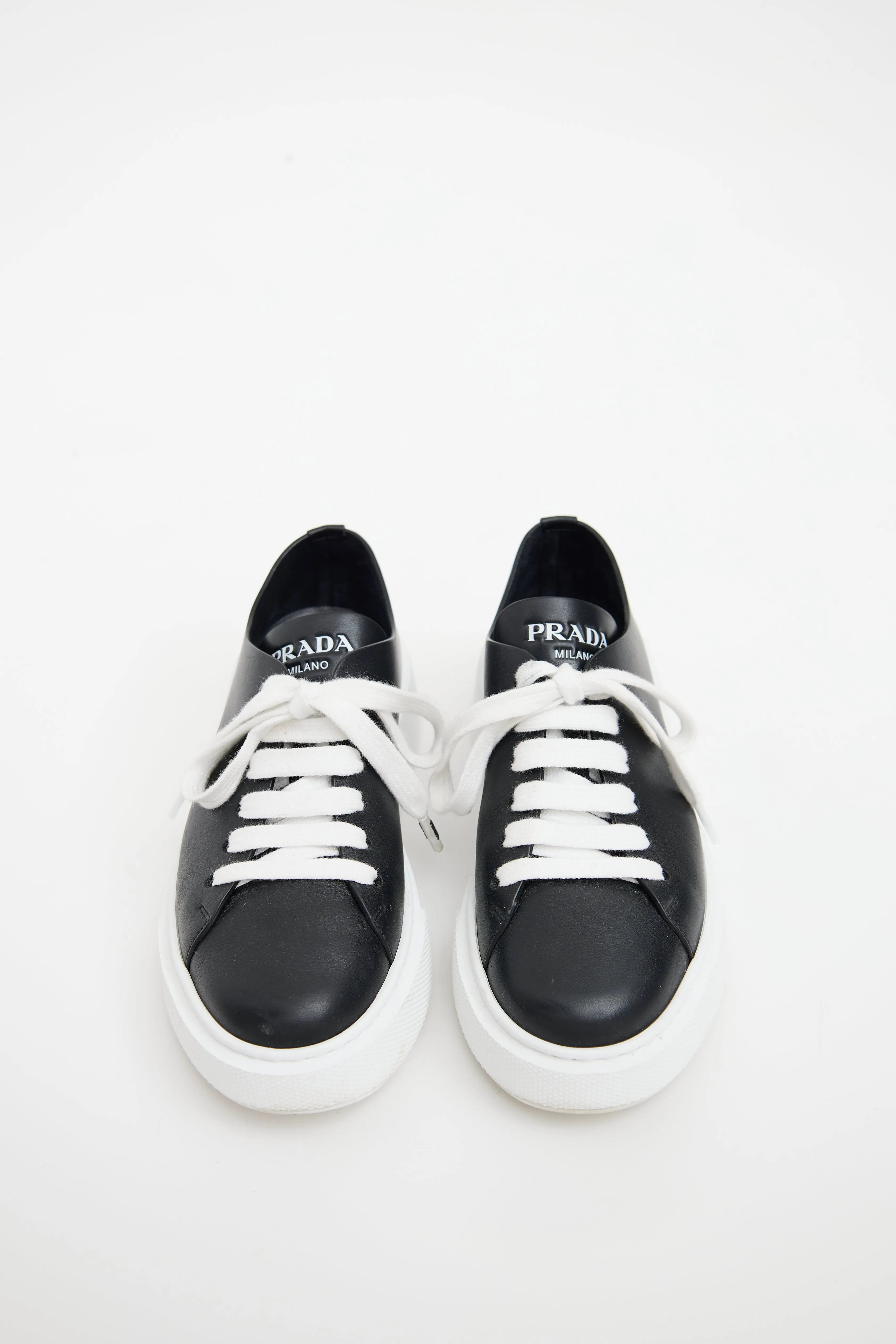 Black & White Leather Chunky Sneaker