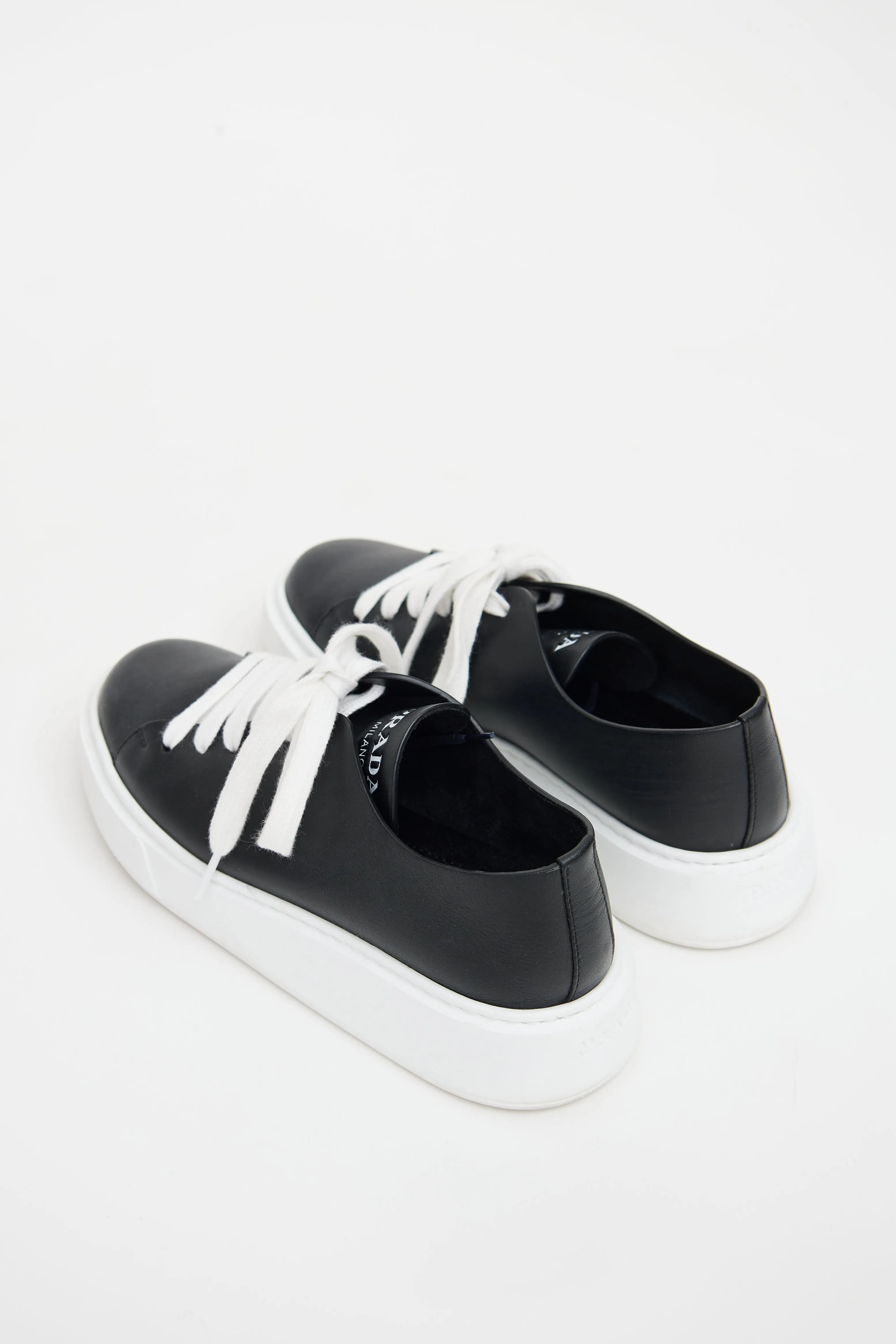 Black & White Leather Chunky Sneaker