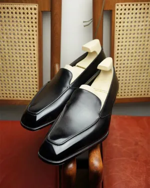 Black Leather Corisande Loafers - Formal Shoes