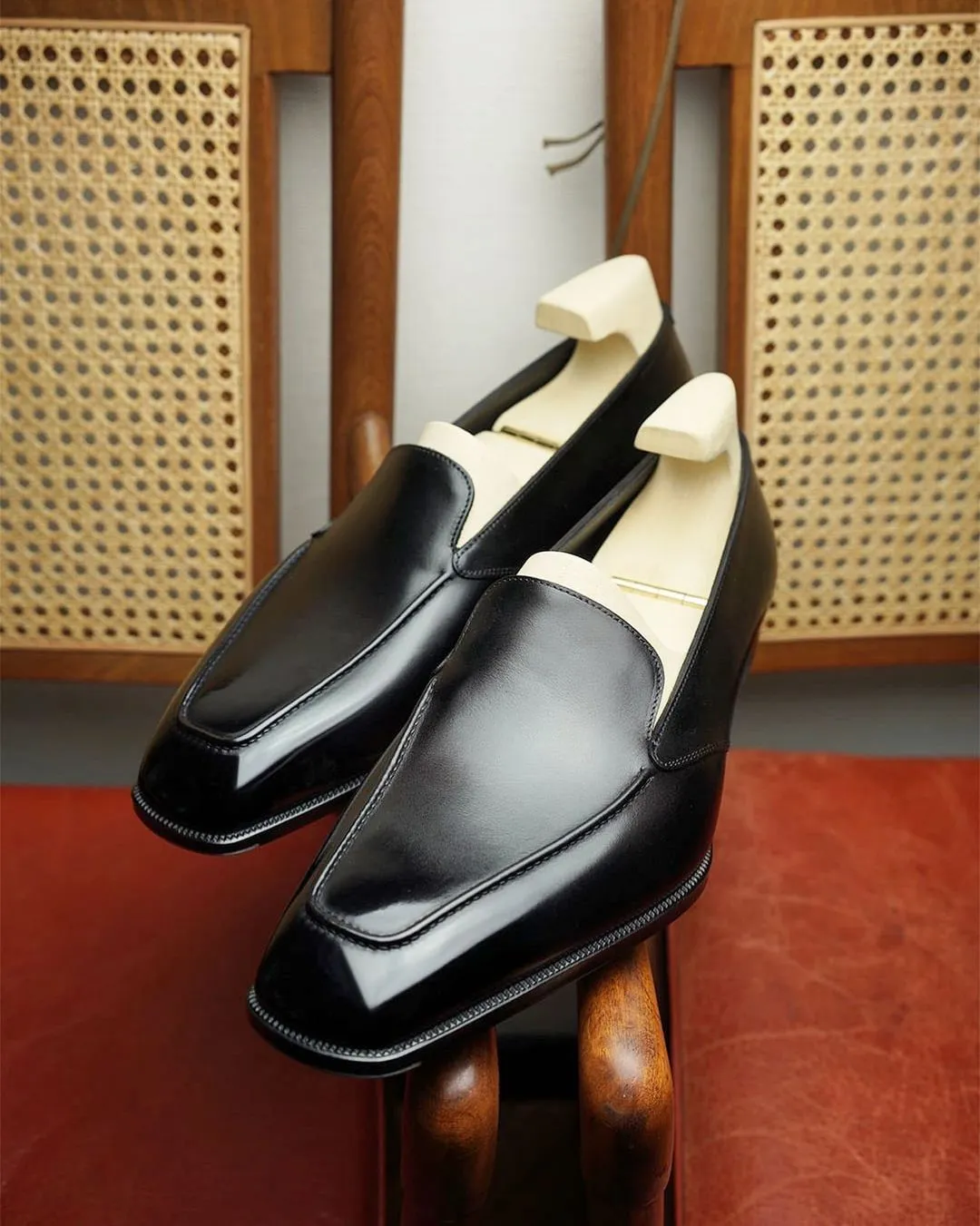 Black Leather Corisande Loafers - Formal Shoes