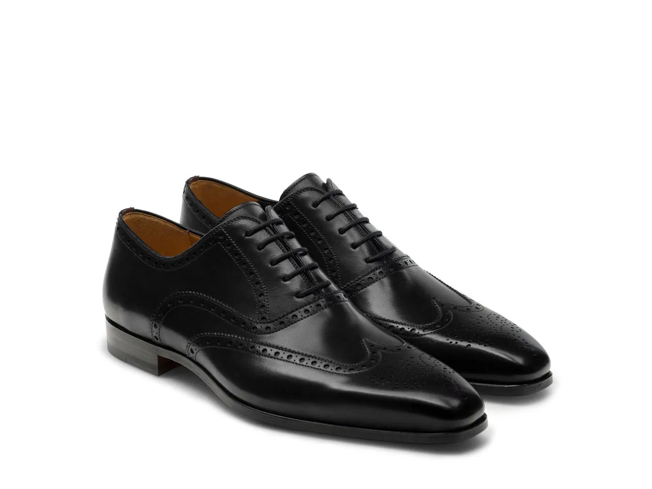 Black Leather Corvin Brogue Wingtip Oxfords - Formal Shoes - AW24