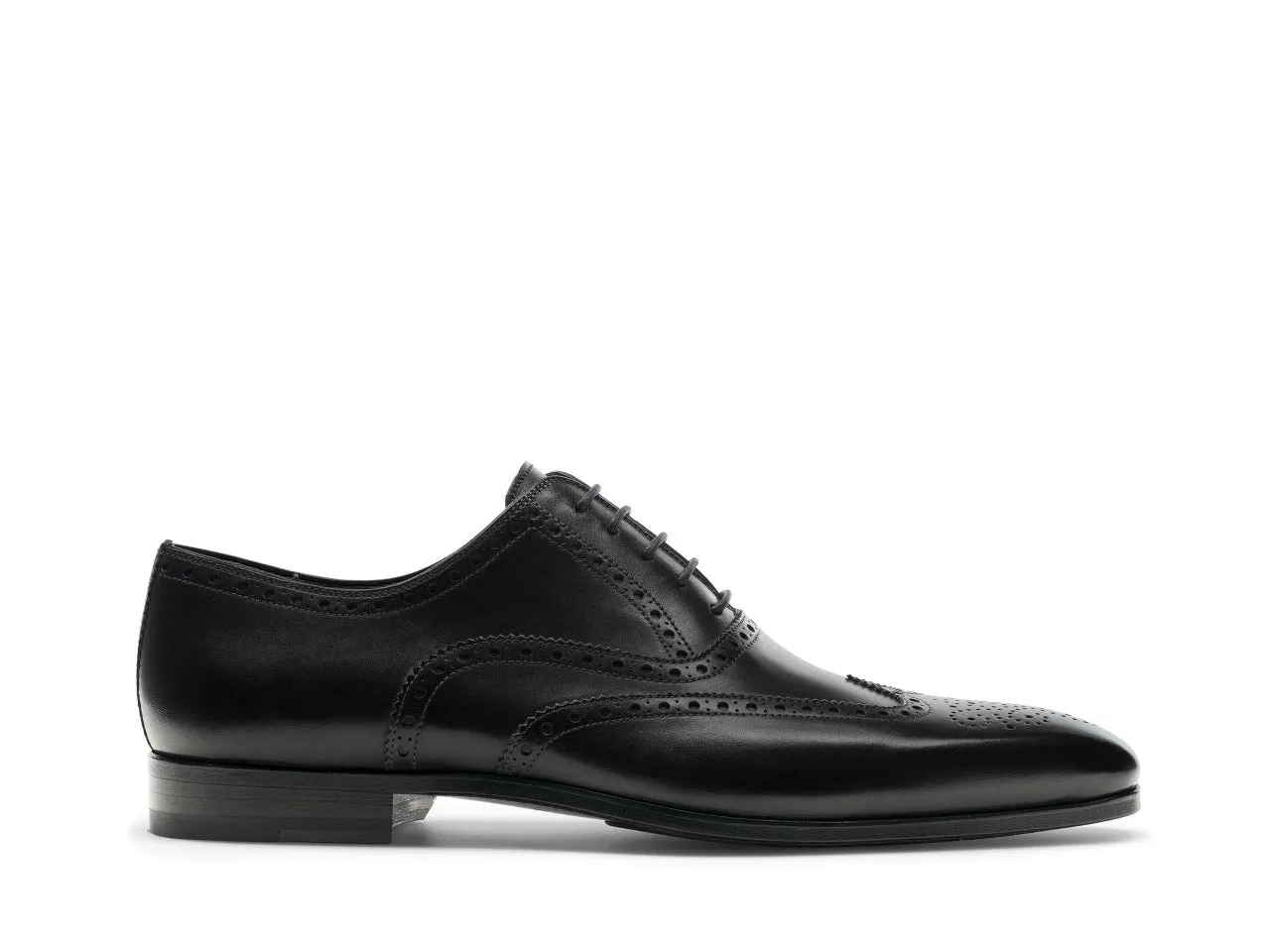 Black Leather Corvin Brogue Wingtip Oxfords - Formal Shoes - AW24