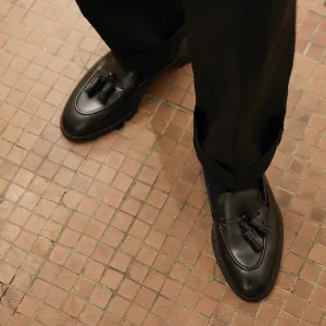 Black Leather Zephyr Tassel Loafers - Formal Shoes - SS23