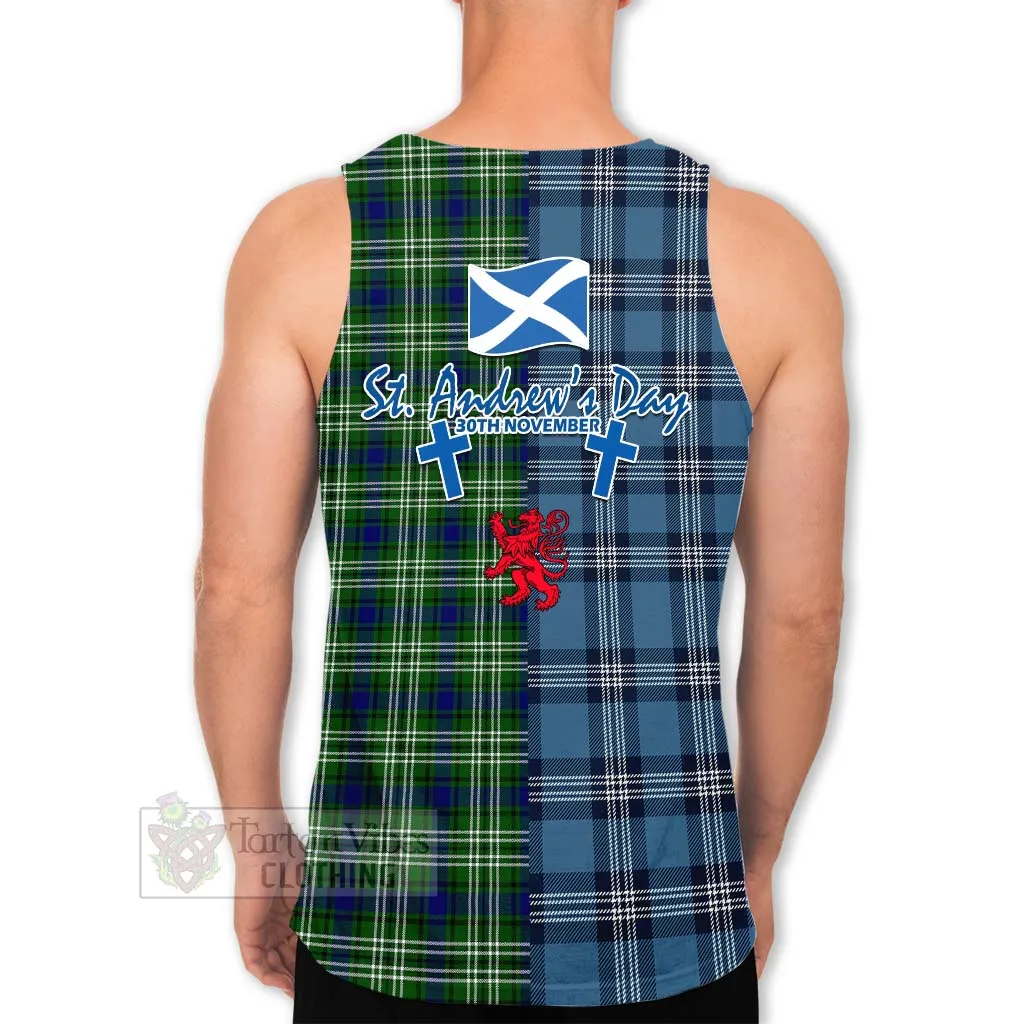 Blackadder Tartan Men's Tank Top Happy St. Andrew's Day Half Tartan Style