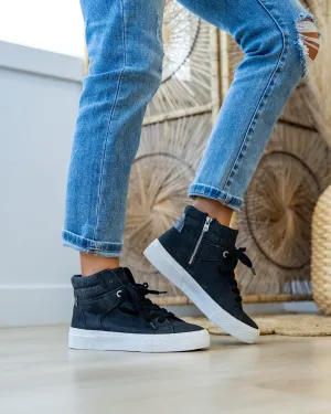 Blowfish Waverly High Top Sneaker Boots - Black Flannel