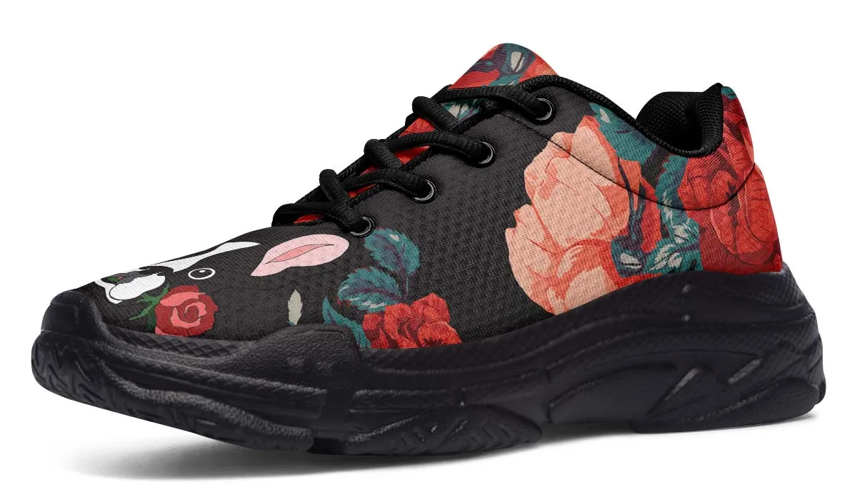 Boston Terrier Rose Chunky Sneakers