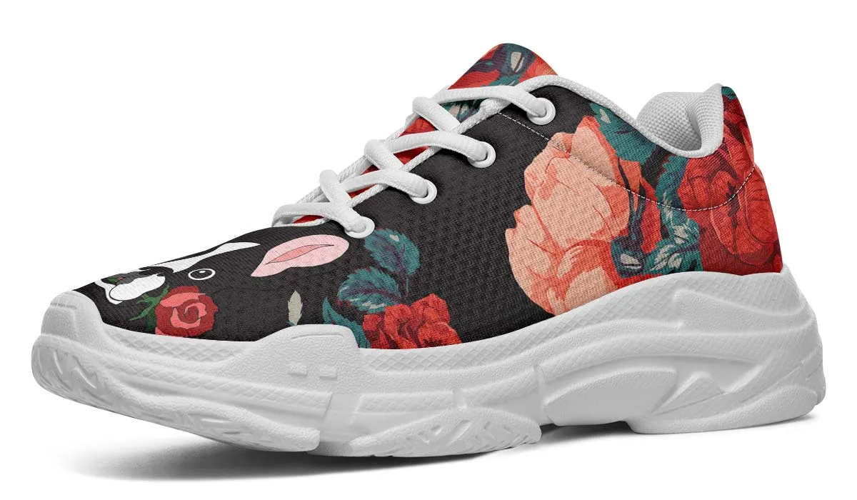 Boston Terrier Rose Chunky Sneakers