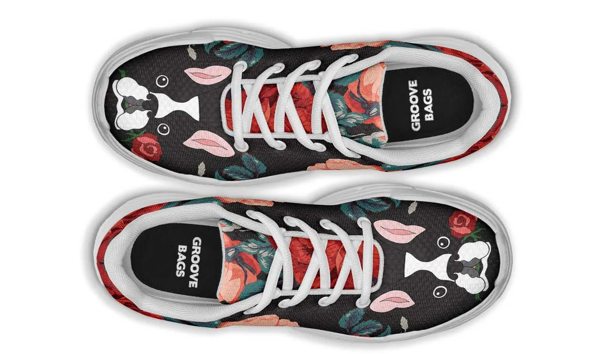 Boston Terrier Rose Chunky Sneakers