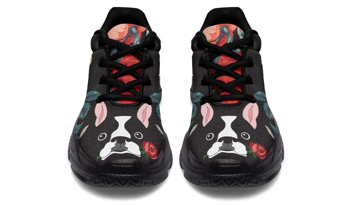 Boston Terrier Rose Chunky Sneakers