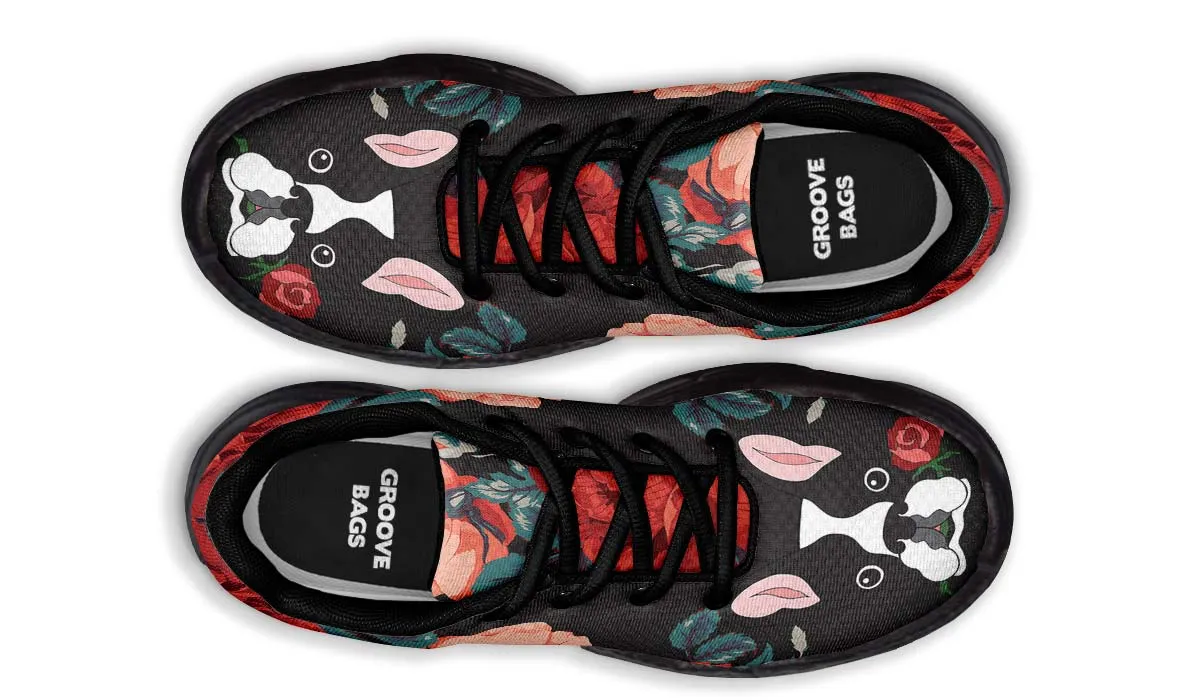 Boston Terrier Rose Chunky Sneakers