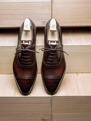 Brown Leather Callista Brogue Toe Cap Oxfords - Formal Shoes - SS23