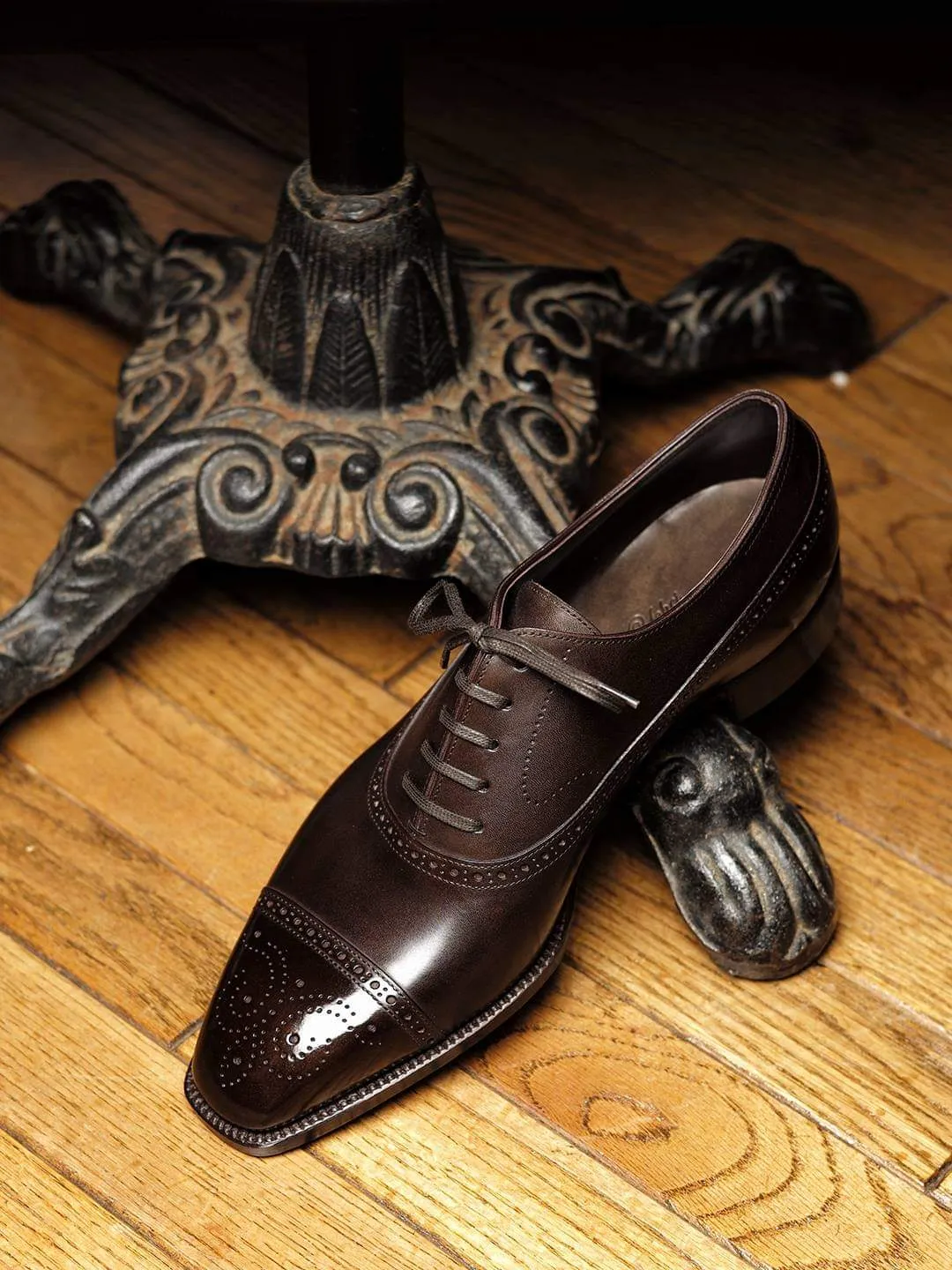 Brown Leather Callista Brogue Toe Cap Oxfords - Work Edition